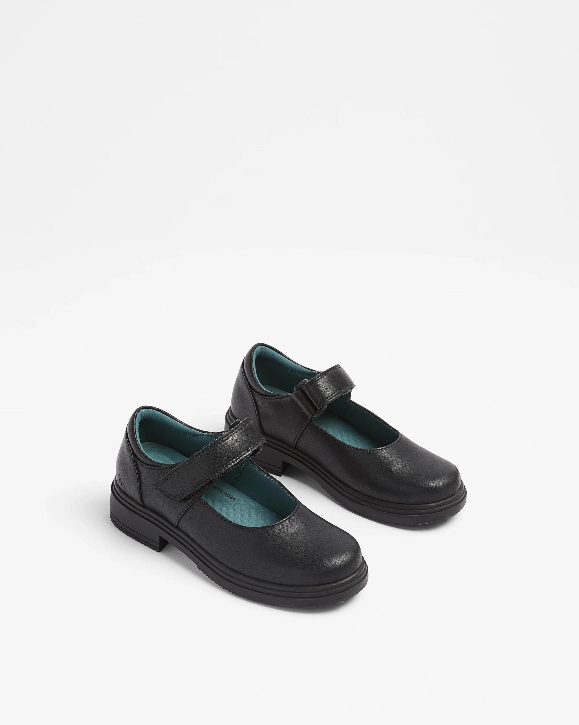 2 GroShu by Grosby Gro-Shu Leather Mary Jane School Shoes BLACK, 2 of 6