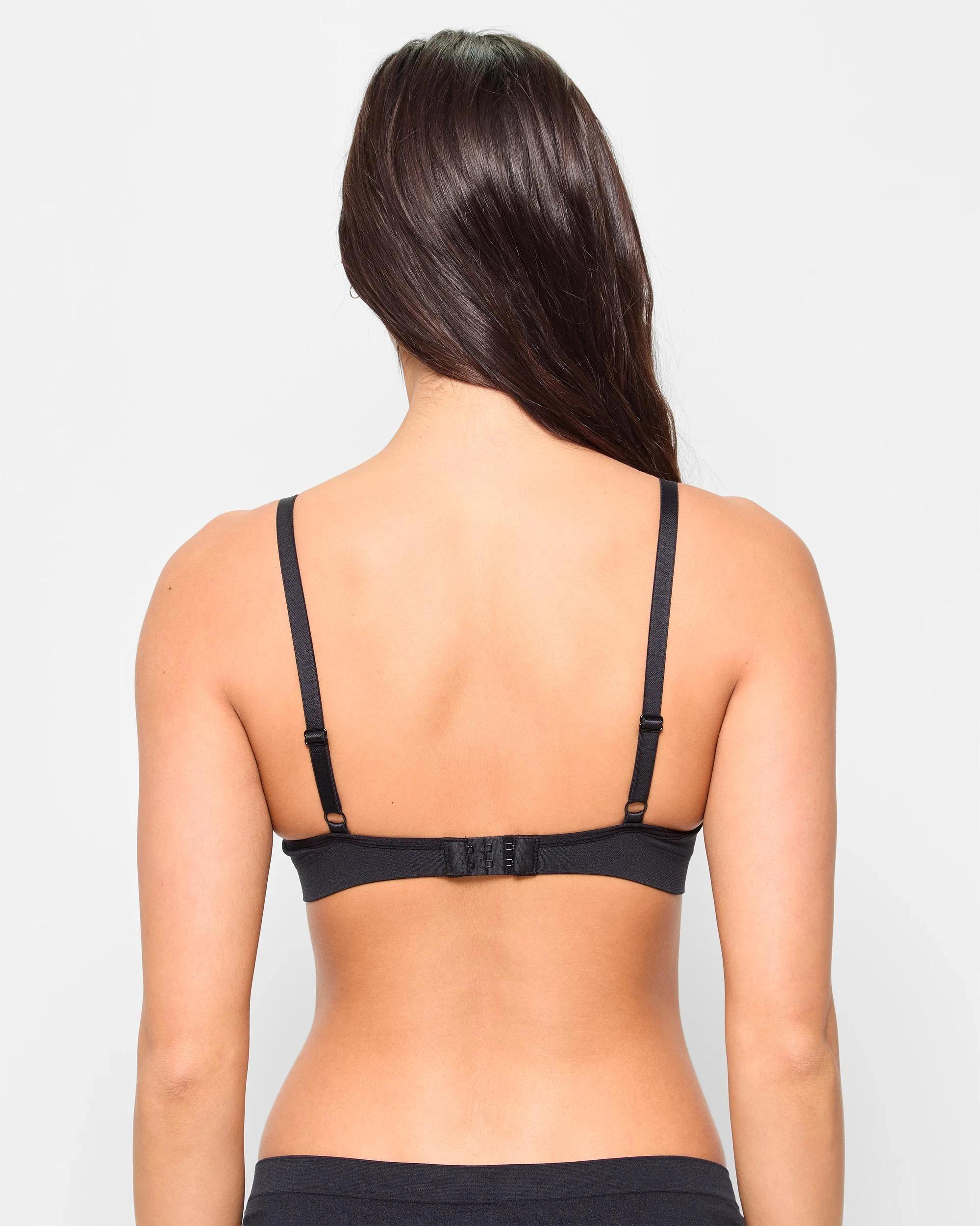 4 Lily Loves Seamfree Embossed Wirefree T-Shirt Crop Bra BLACK, 4 of 4