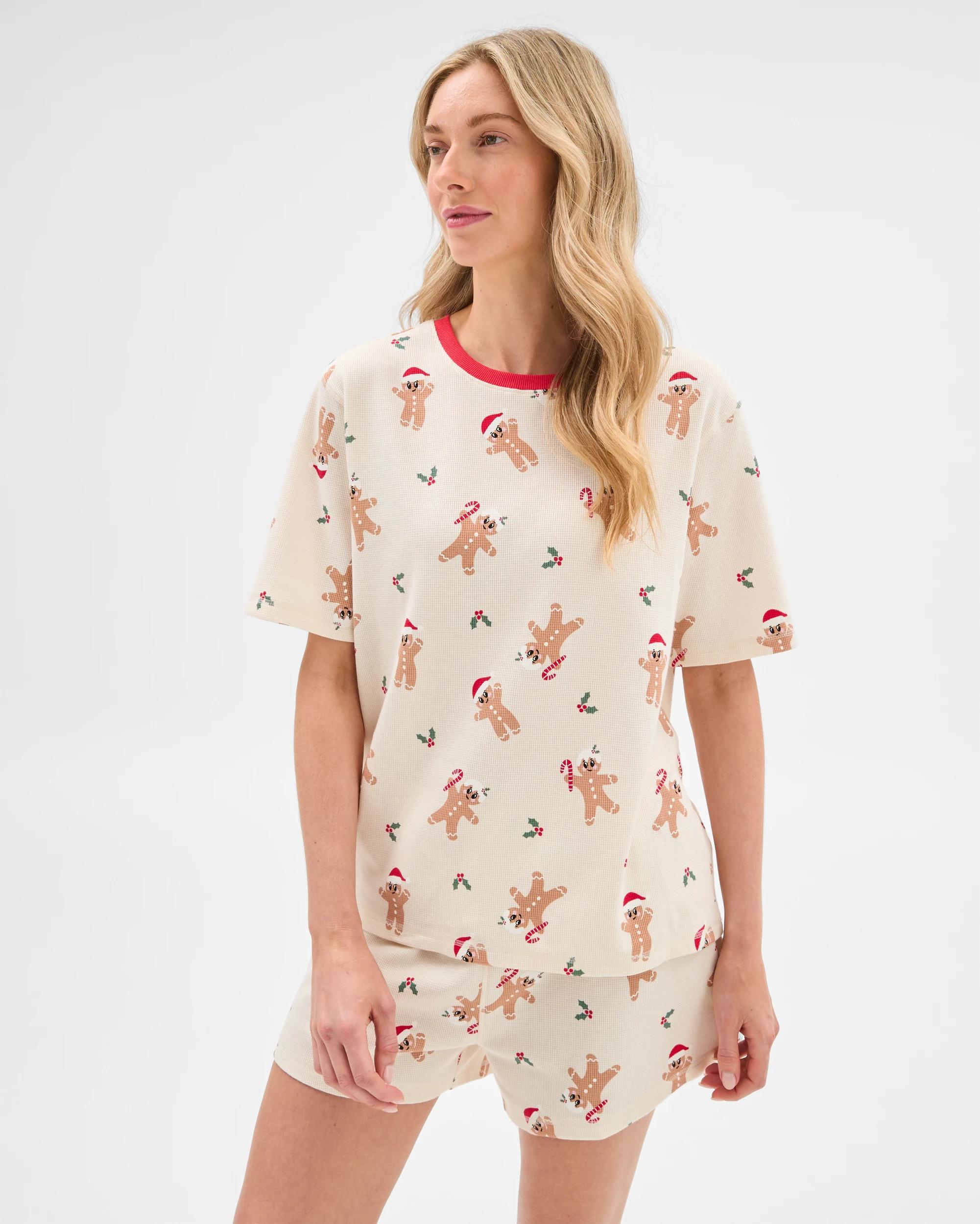 1 Target Family Matching Christmas Gingerbread Australian Cotton Womens Waffle Pyjama Set GINGERBREAD, 1 of 8