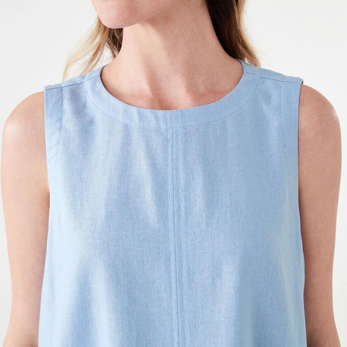 5 Sleeveless Linen Blend Swing Tank BRUNI BLUE, 5 of 5