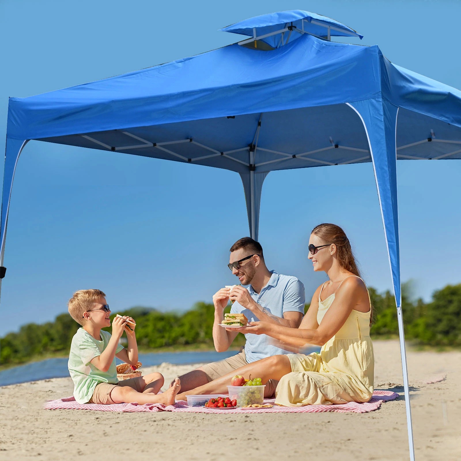4 Arcadia Furniture Portable Camping Beach 3M x 3M Outdoor Folding Tent Navy - Blue, 4 of 9