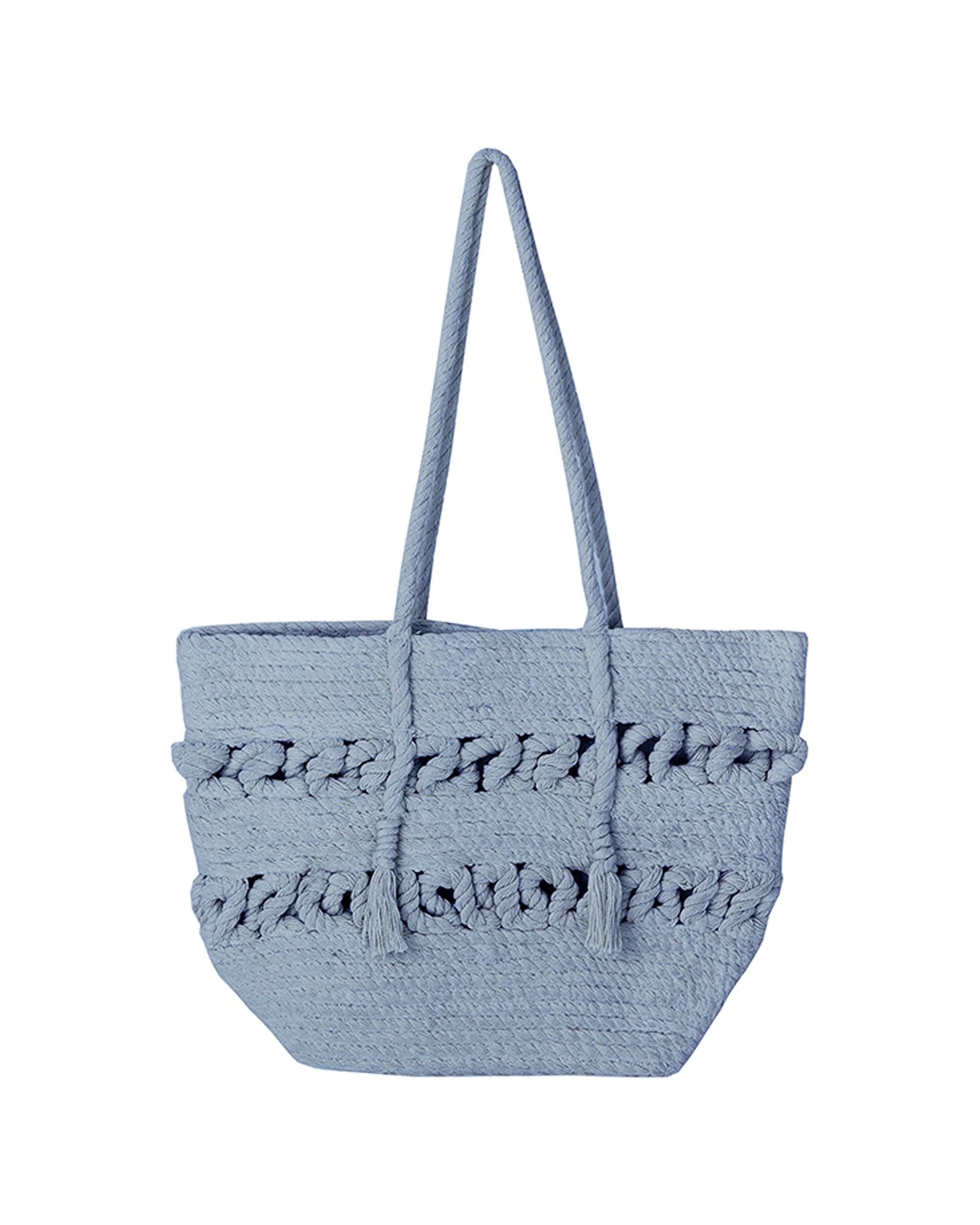 1 Bambury Moby Tote Large Cotton Durable Woven Beach Bag - Blue, 1 of 1