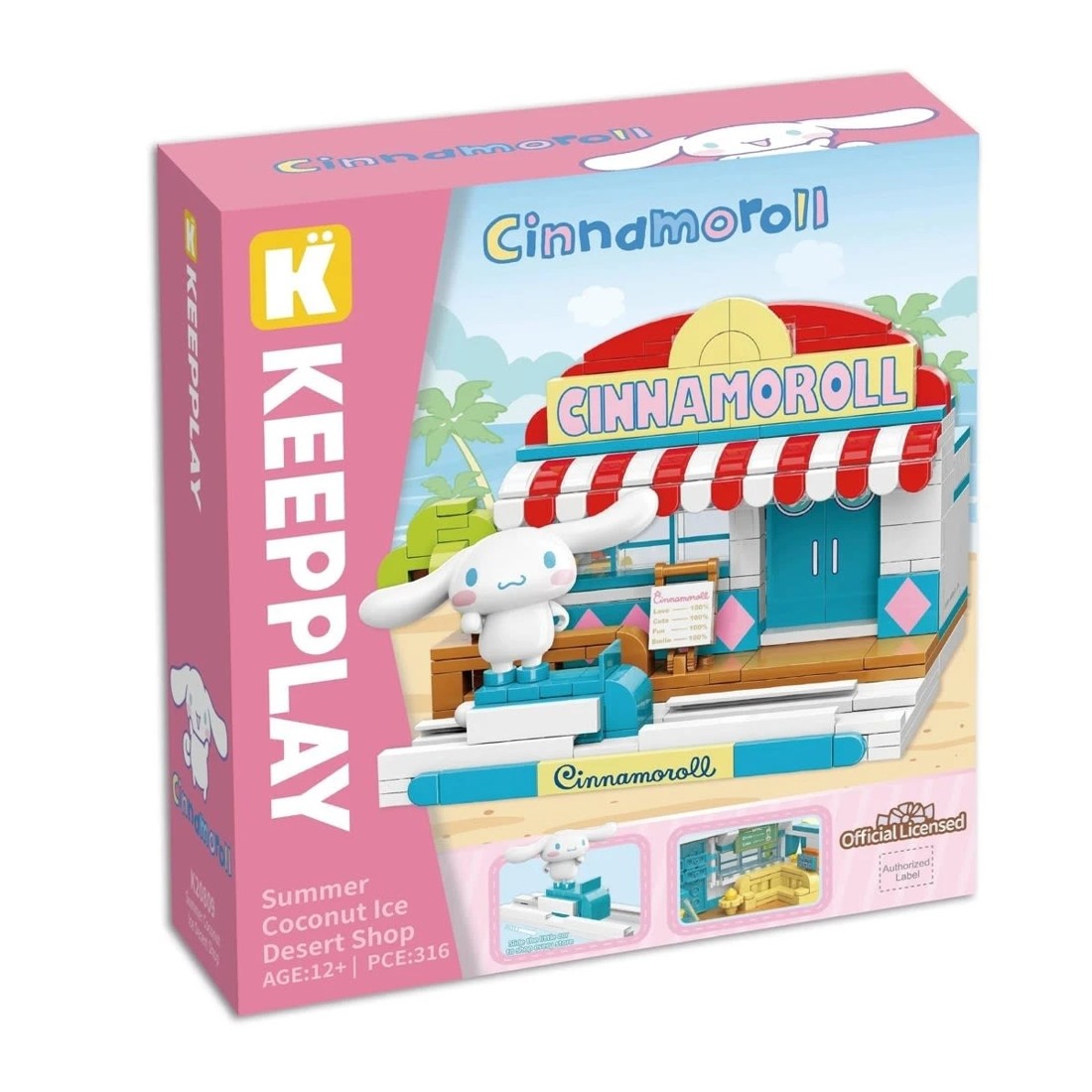 1 316 Piece Keepplay Hello Kitty Cinnamoroll Summer Coconut Ice Dessert Shop Playset, 1 of 7