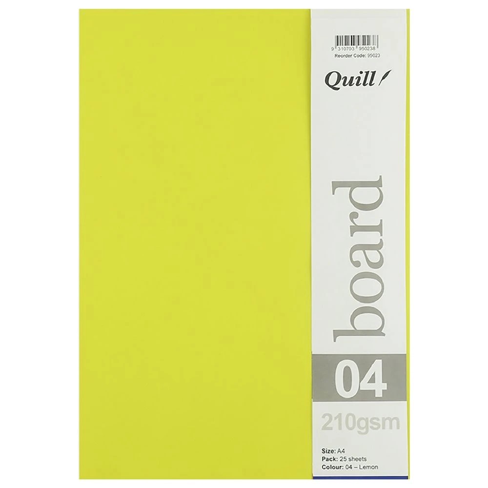 3 Quill A4 210gsm Board Lemon 25 Pack, 3 of 4