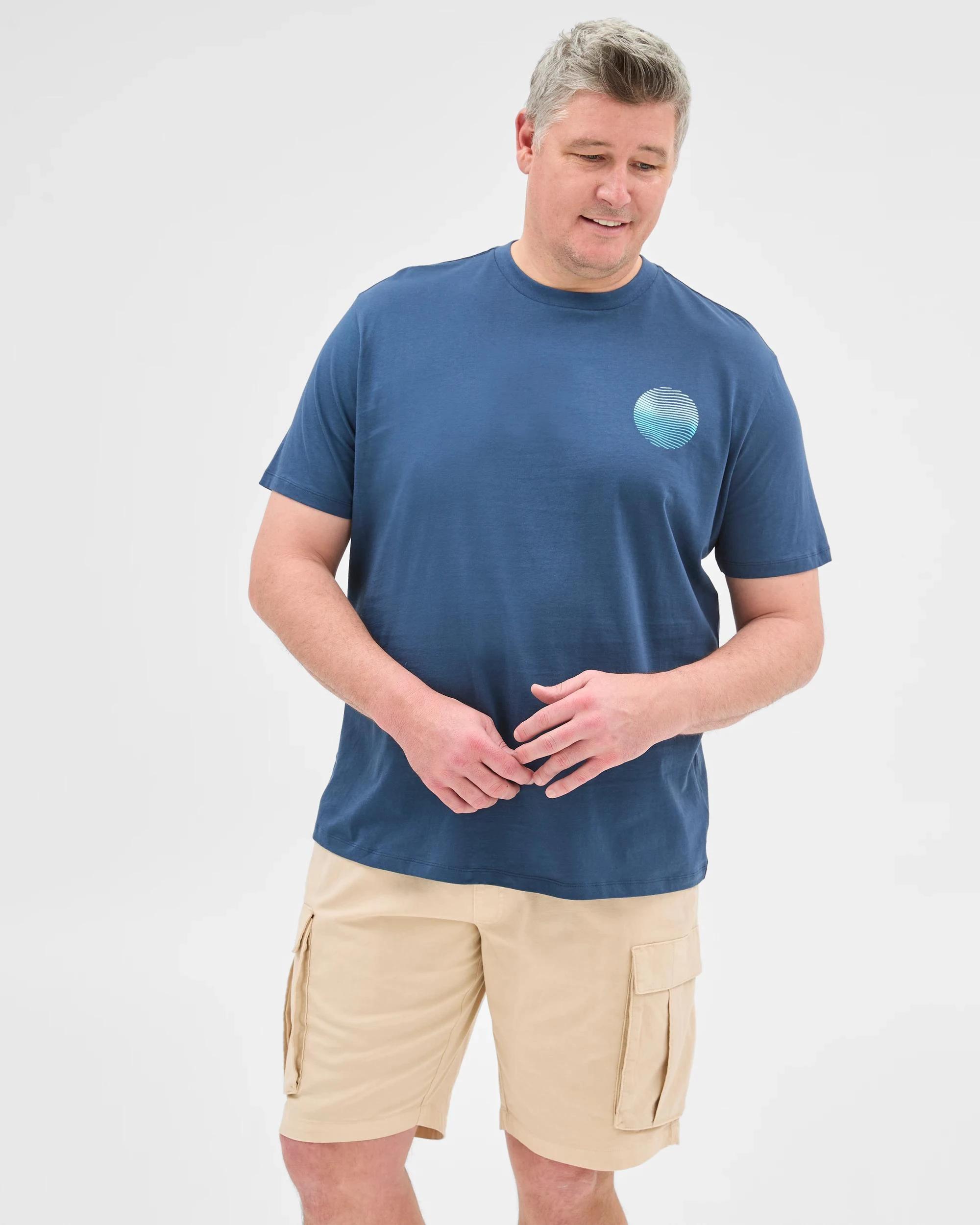 2 Target Plus Size Australian Cotton Circle Print T-Shirt NAVY, 2 of 5