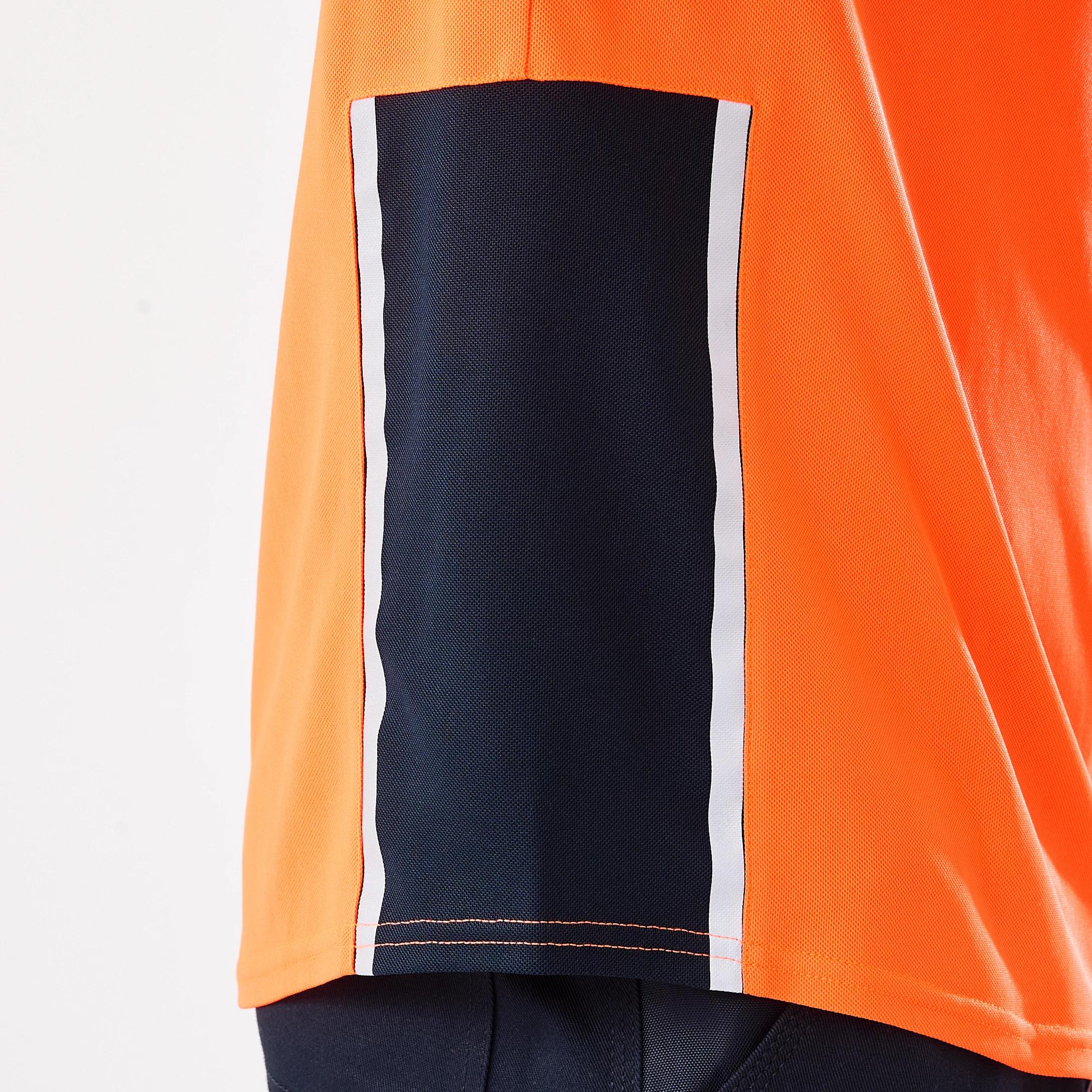 7 Workwear Long Sleeve Hi-Visibility Cool Polo Shirt SAFETY ORANGE, 7 of 8