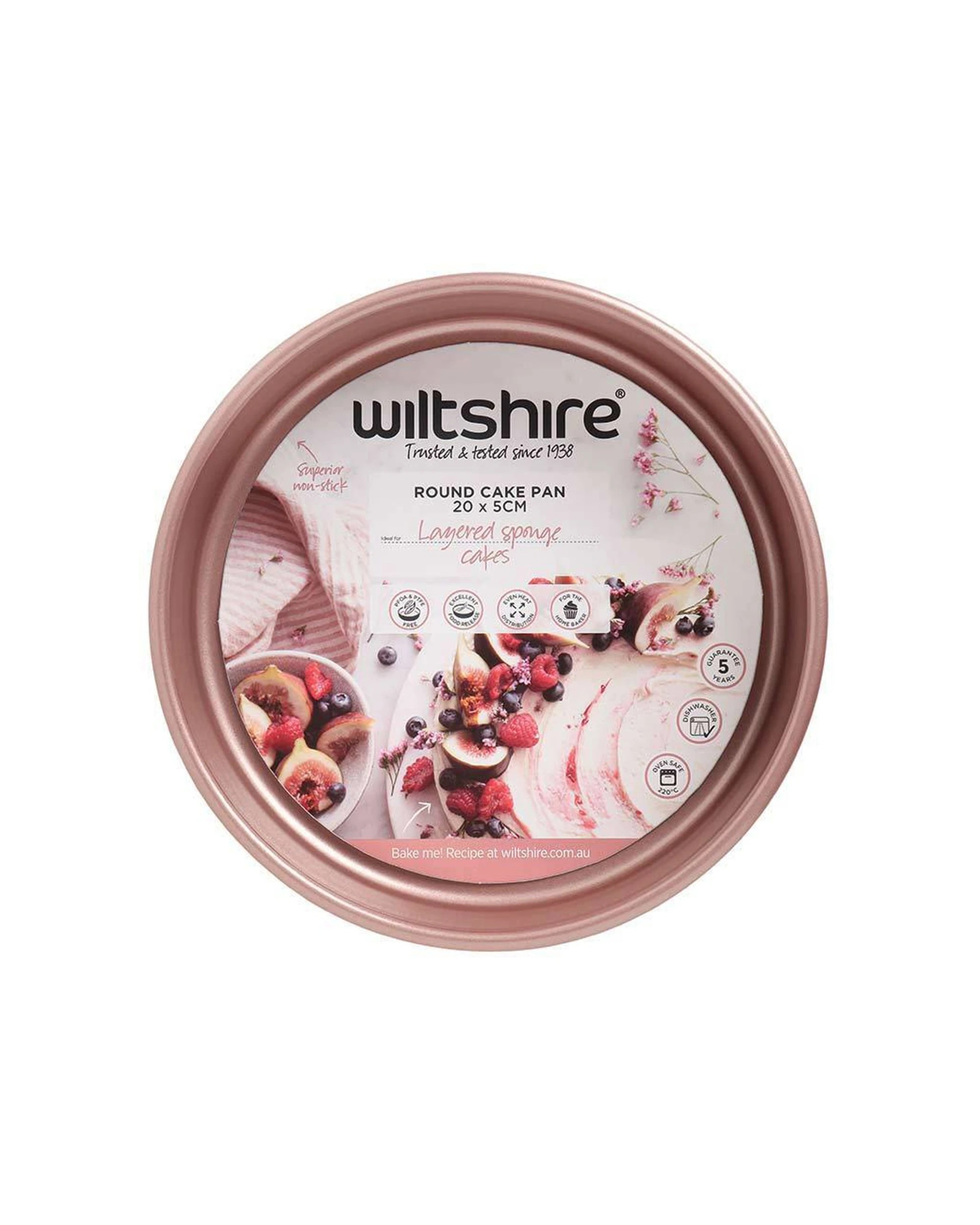 1 Wiltshire Rose Gold Round Non-stick Cake Pan Baking Oven Safe Tin 20cm
 - Gold, 1 of 3