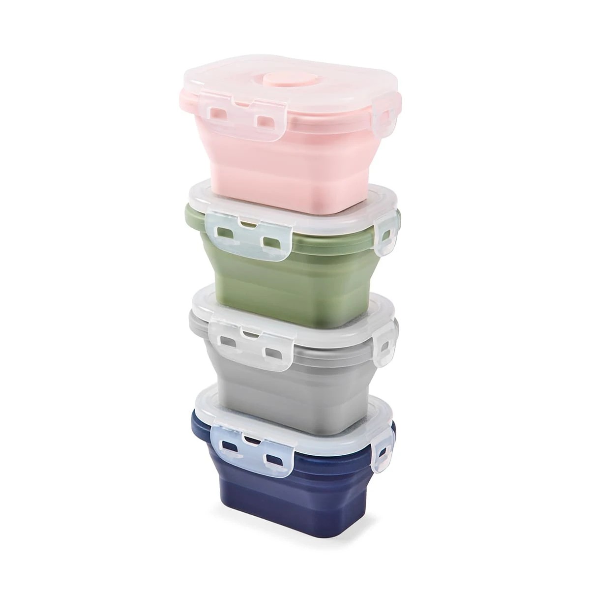3 4 Piece Collapsible Silicone Snack Containers, 3 of 10