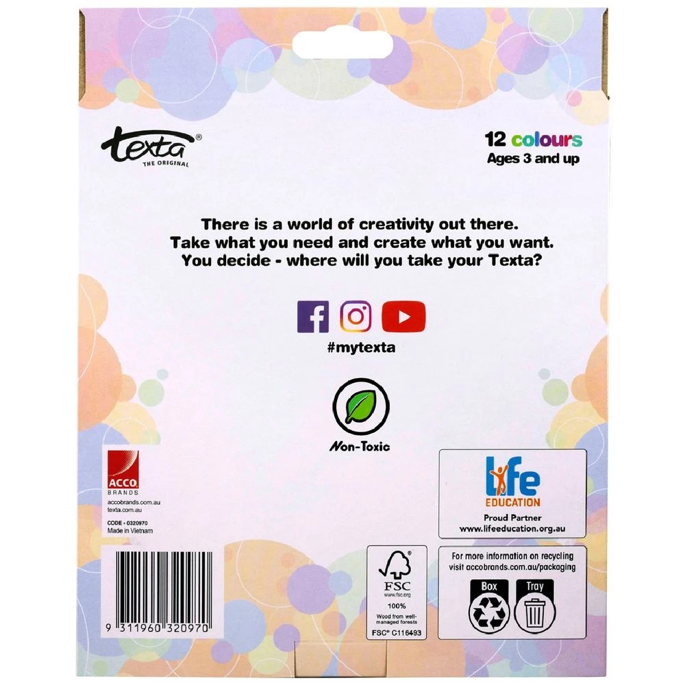 4 Texta Jumbo Coloured Pencils 12 Pack, 4 of 4