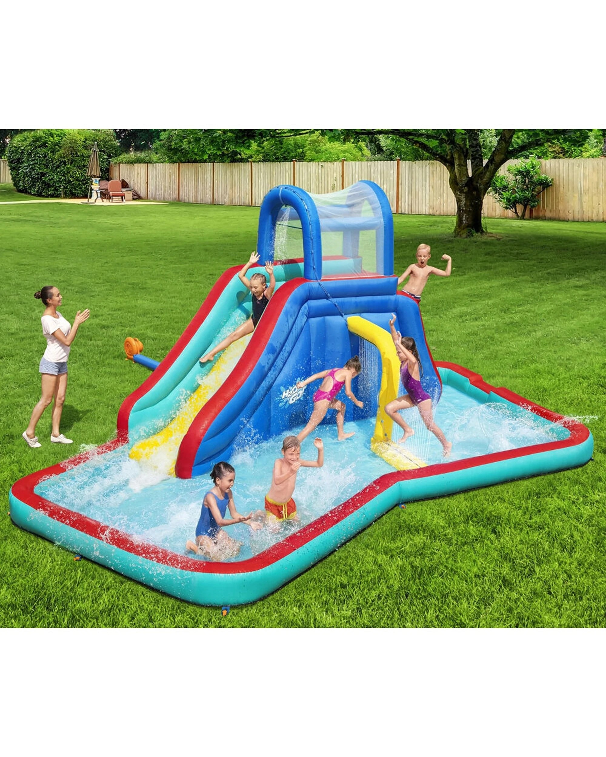 2 Bestway H2O Go Waterfall Waves Kids Inflatable Water Park Pool 5y Plus - Multi, 2 of 5