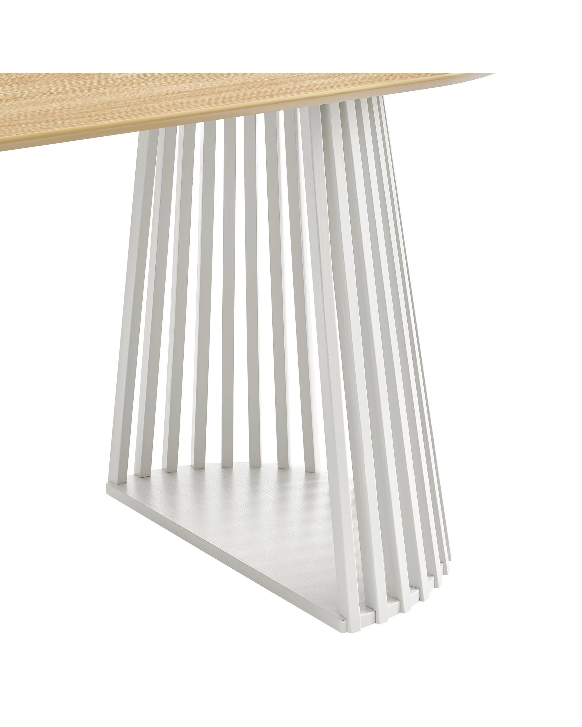 7 Kodu Oval Rounded Dining Table 160cm White and Oak, 7 of 8