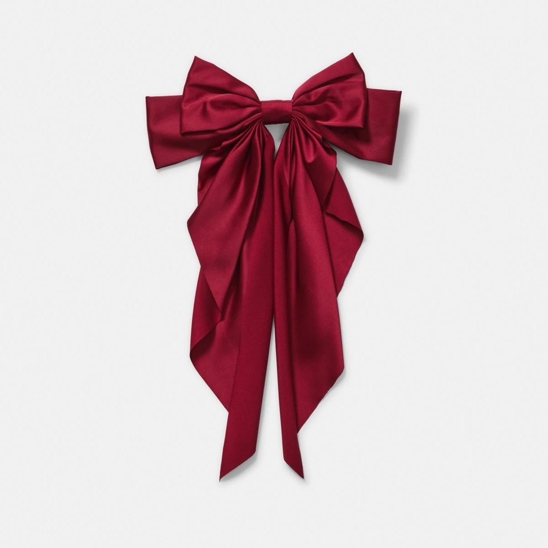 1 Burgundy Red Barrette Large Bow Hair Clip, 1 of 5