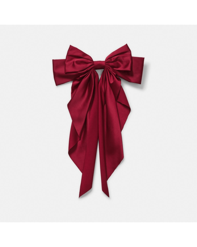 Burgundy Red Barrette Large Bow Hair 