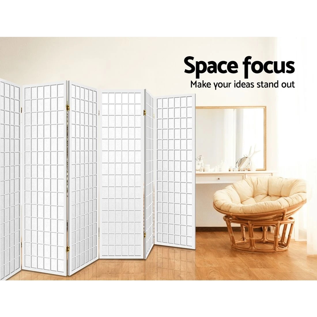 7 Artiss 8 Panel Room Divider Screen 348x179cm
 - white, 7 of 7