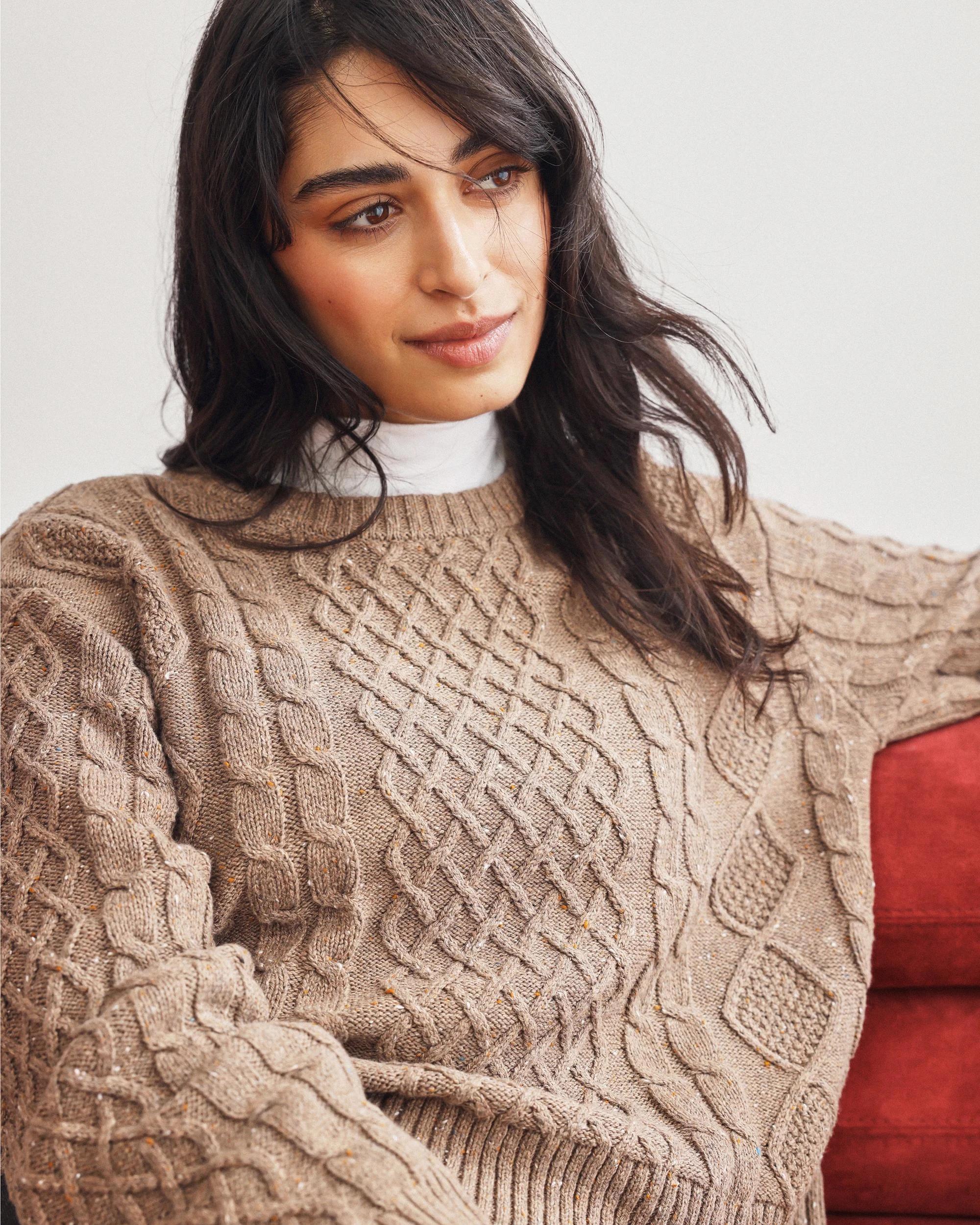 9 Target Woman Australian Cotton Blend Cable Knit Sweater PARTRIDGE, 9 of 9