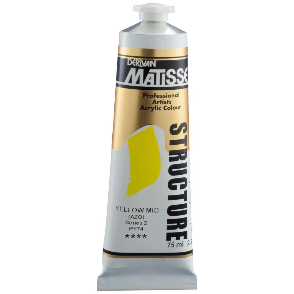 1 Derivan Matisse Structure Paint 75mL Yellow Mid Azo S2, 1 of 2