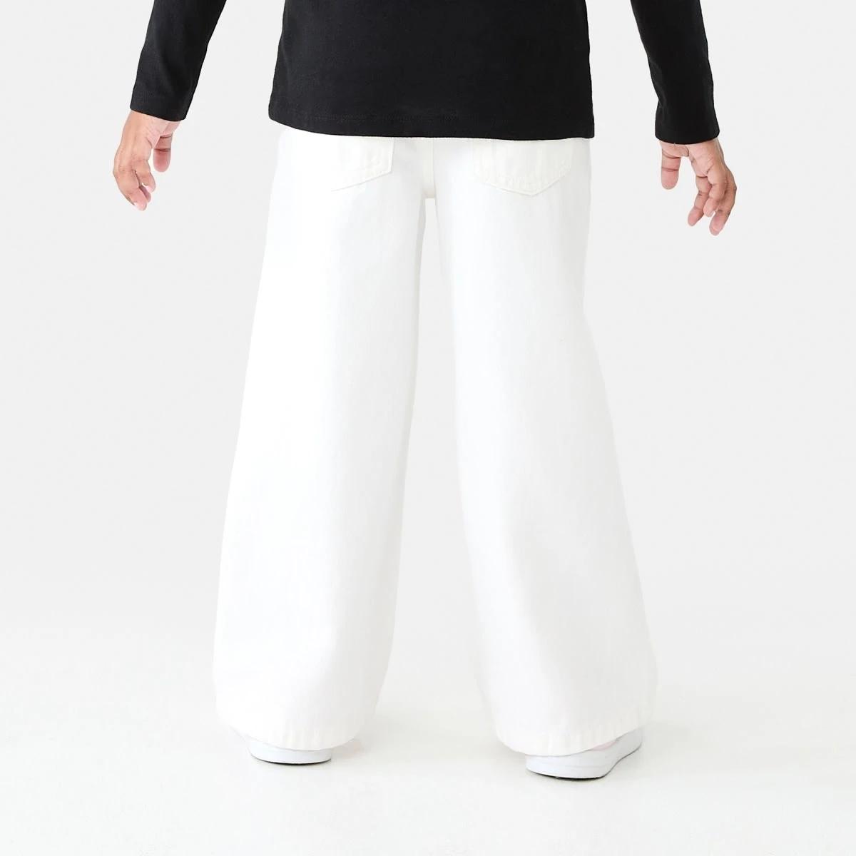 2 Wide Leg Denim Jeans Prtn White, 2 of 8