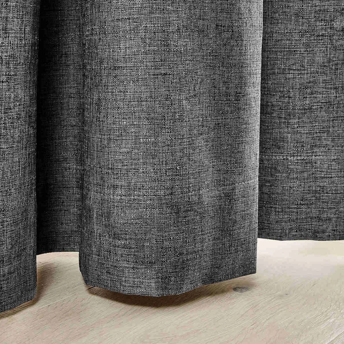 5 Monaco Double Width Eyelet Block Out Curtain - Pepper - 240cm x 213cm, 5 of 8