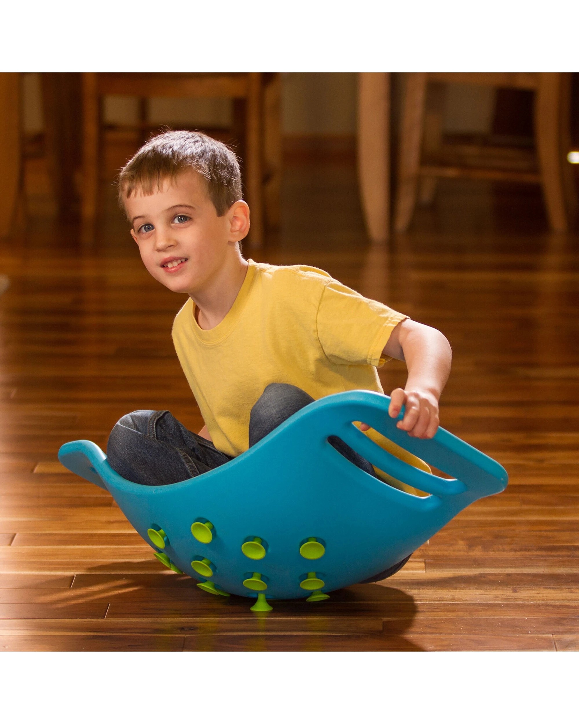 3 Fat Brain Toy Co. Teeter Popper Kids Balance Core Strength Coordination - Blue, 3 of 4