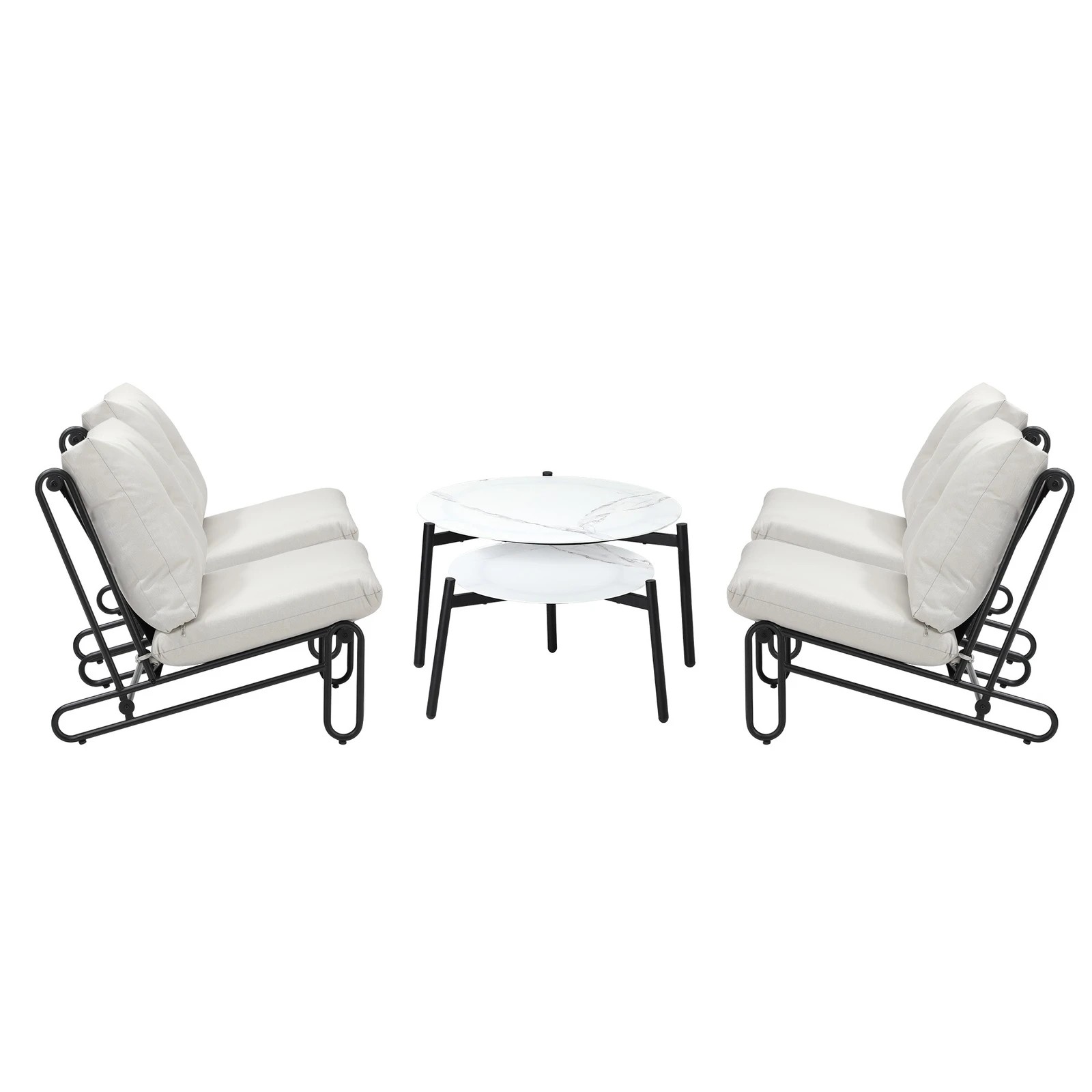 8 Livsip Outdoor Sofa Set 6-Piece Lounge Setting Table Chairs - Beige, 8 of 9