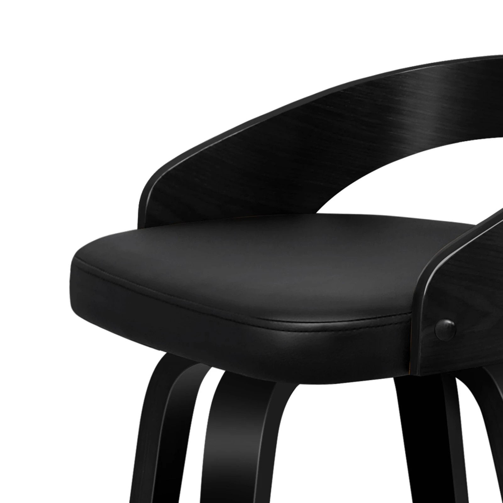 6 Alfordson 2x Swivel Bar Stools Caden Kitchen Wooden Dining Chair - Black, 6 of 10