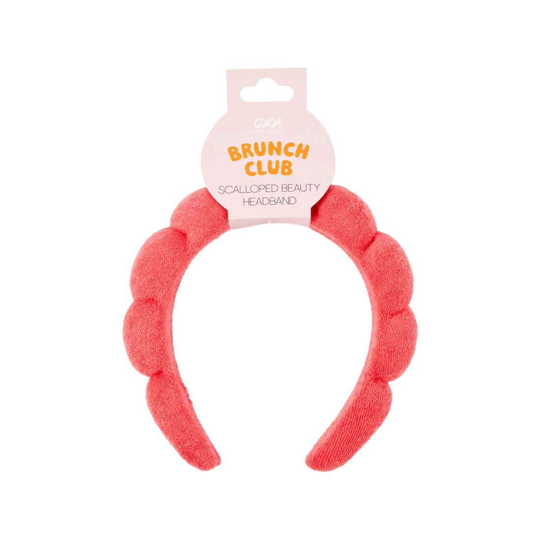 4 OXX Bodycare Brunch Club Scalloped Beauty Headband - Pink, 4 of 4
