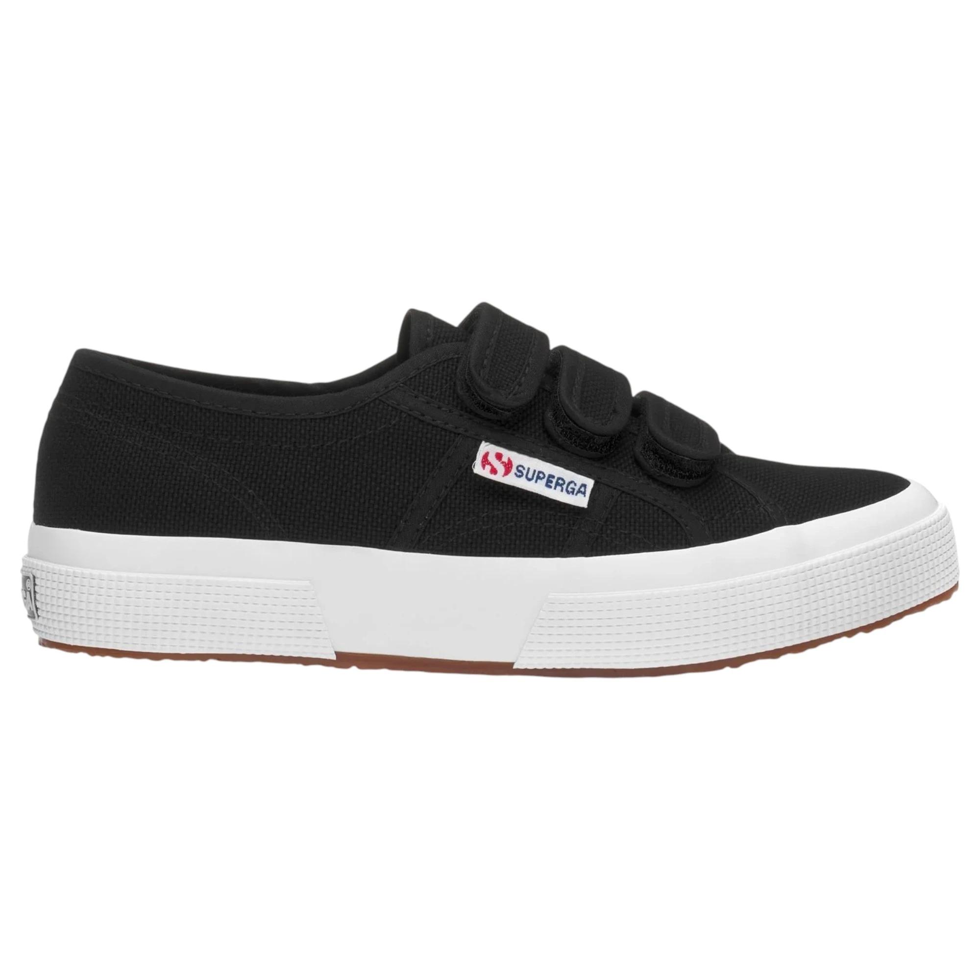 1 Superga Unisex 2750 Cotu 3 Strap White/Black Casual Shoes WHITE/BLACK, 1 of 5