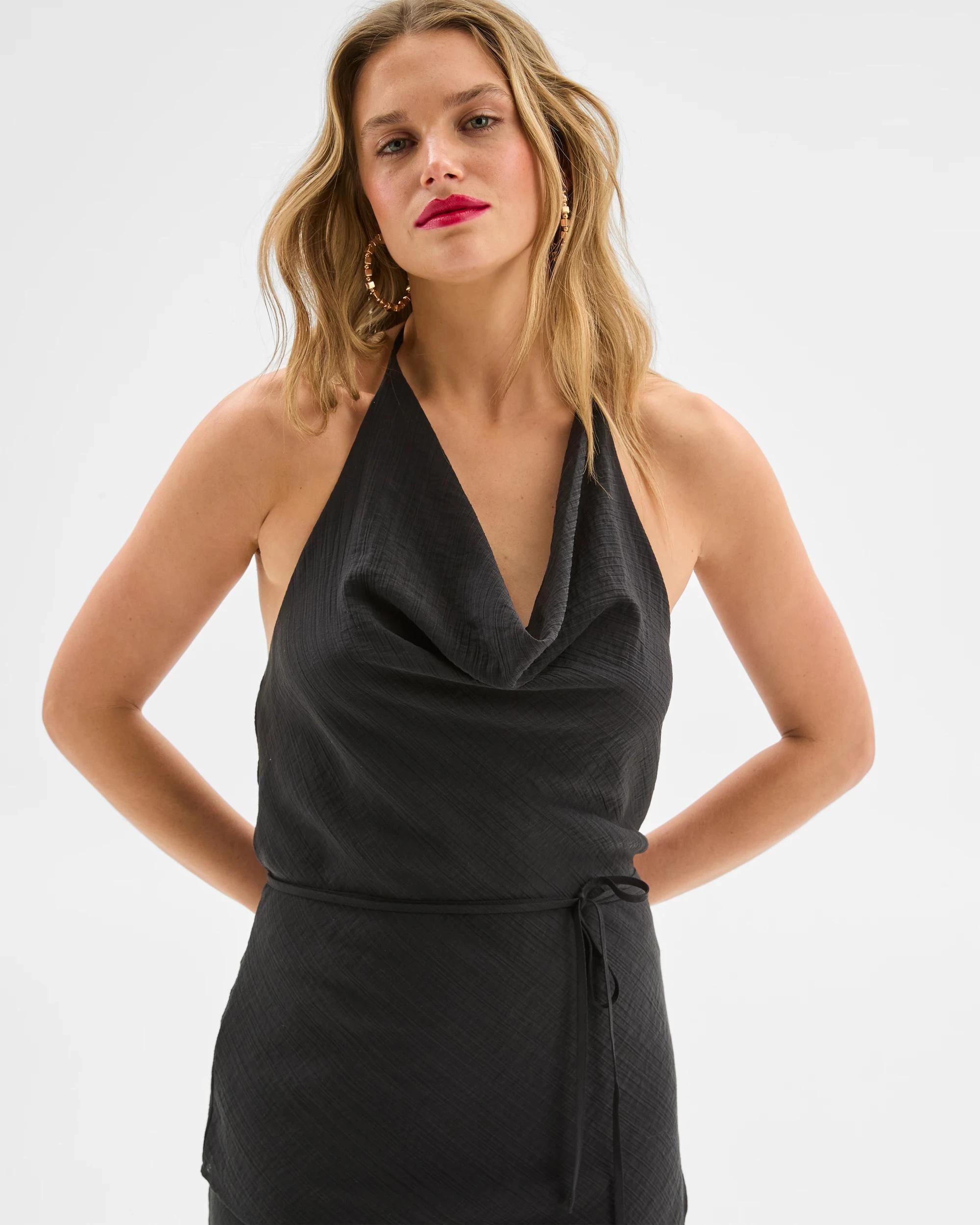 4 Textured Halter Top - Lily Loves BLACK, 4 of 6