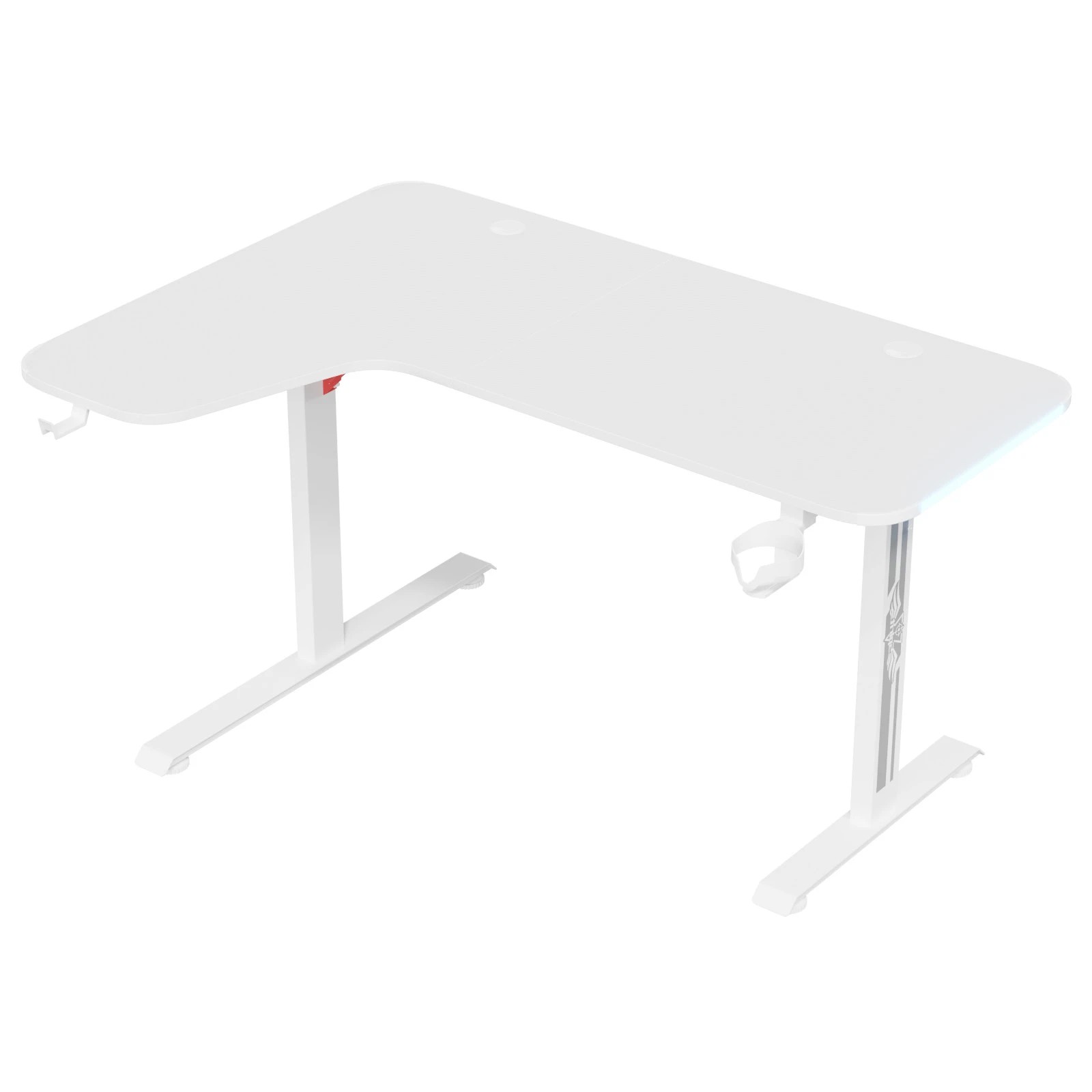 3 Advwin 140cm L Shaped Computer Gaming Desk With Rgb Led Light White, 3 of 5