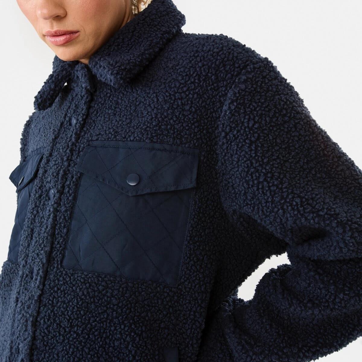 9 Active Womens Sherpa Jacket Shade Navy, 9 of 10