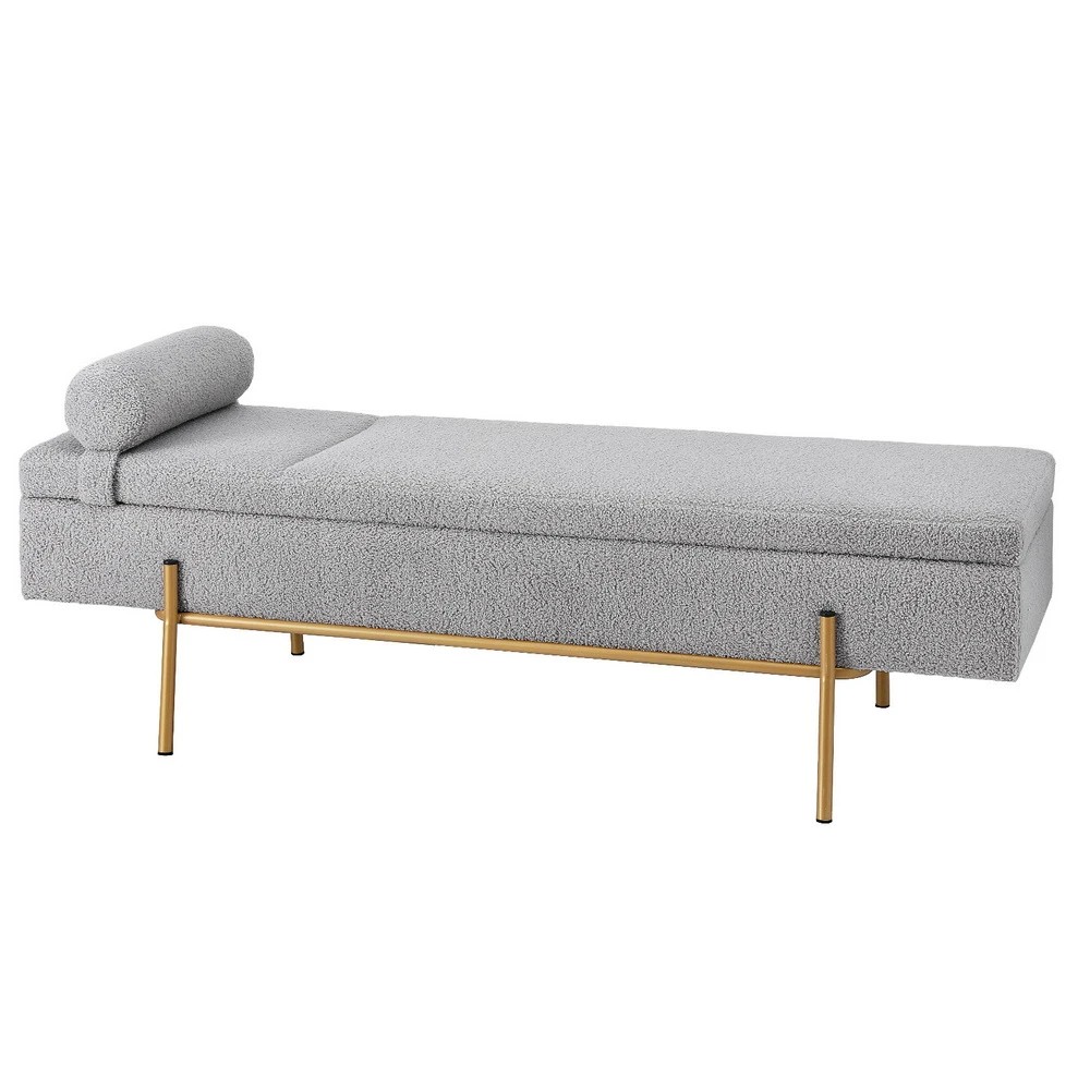 1 Artiss Storage Ottoman Bed 140cm Pillow Foot - Grey, 1 of 6