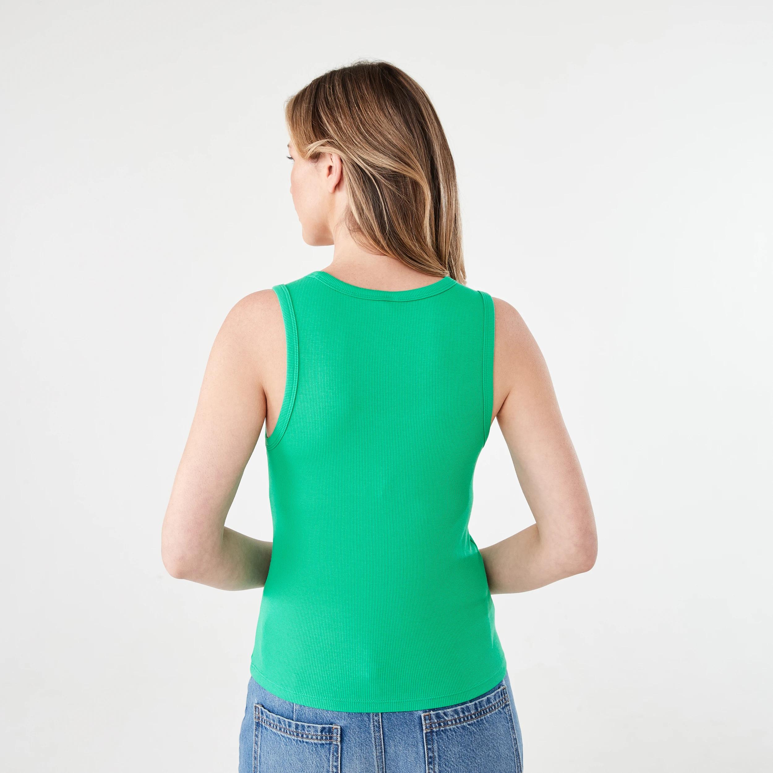 3 Sleeveless Rib Tank SIMPLY GREEN, 3 of 5
