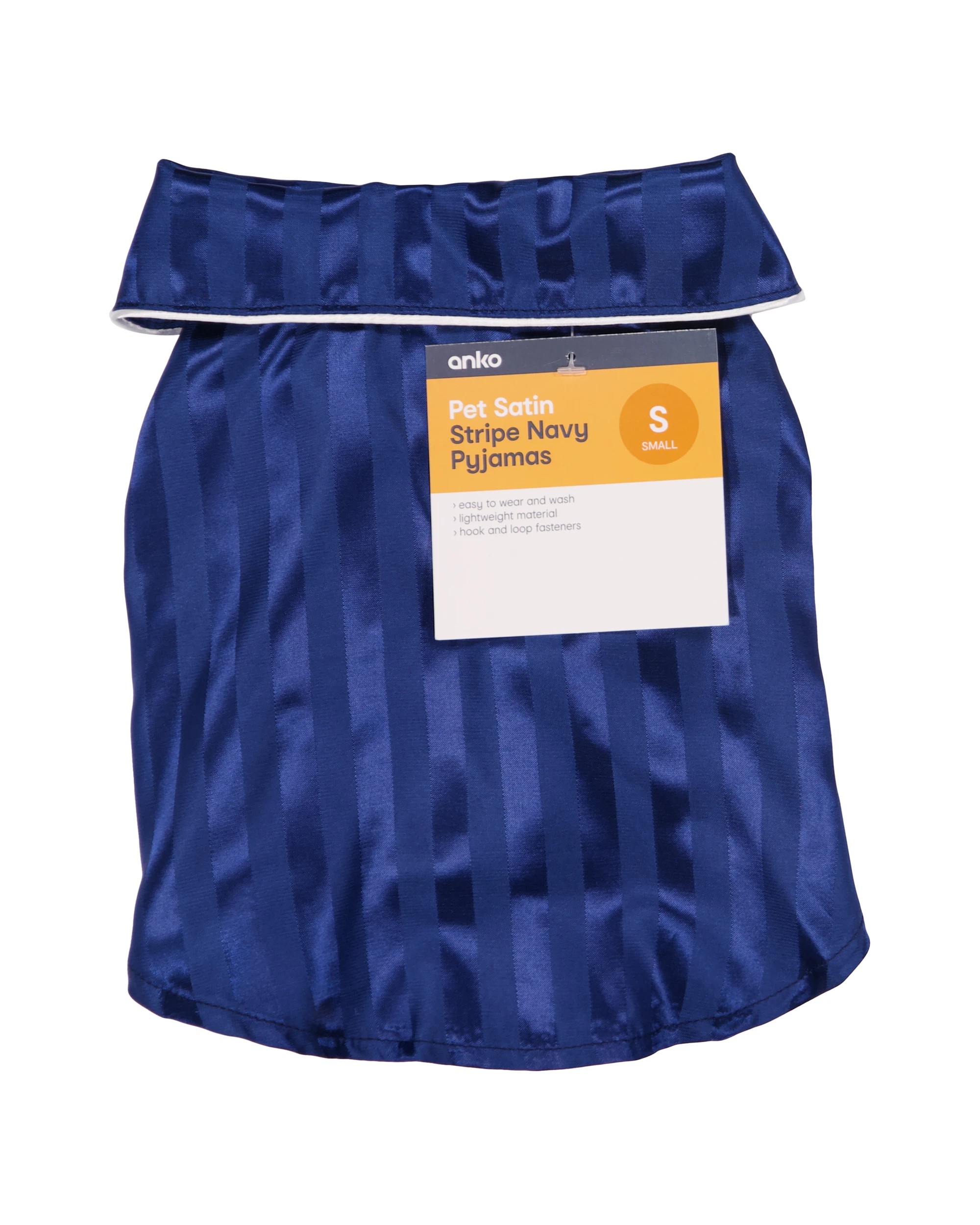 9 Pet Satin Stripe Pyjamas - Small, Navy, 9 of 9