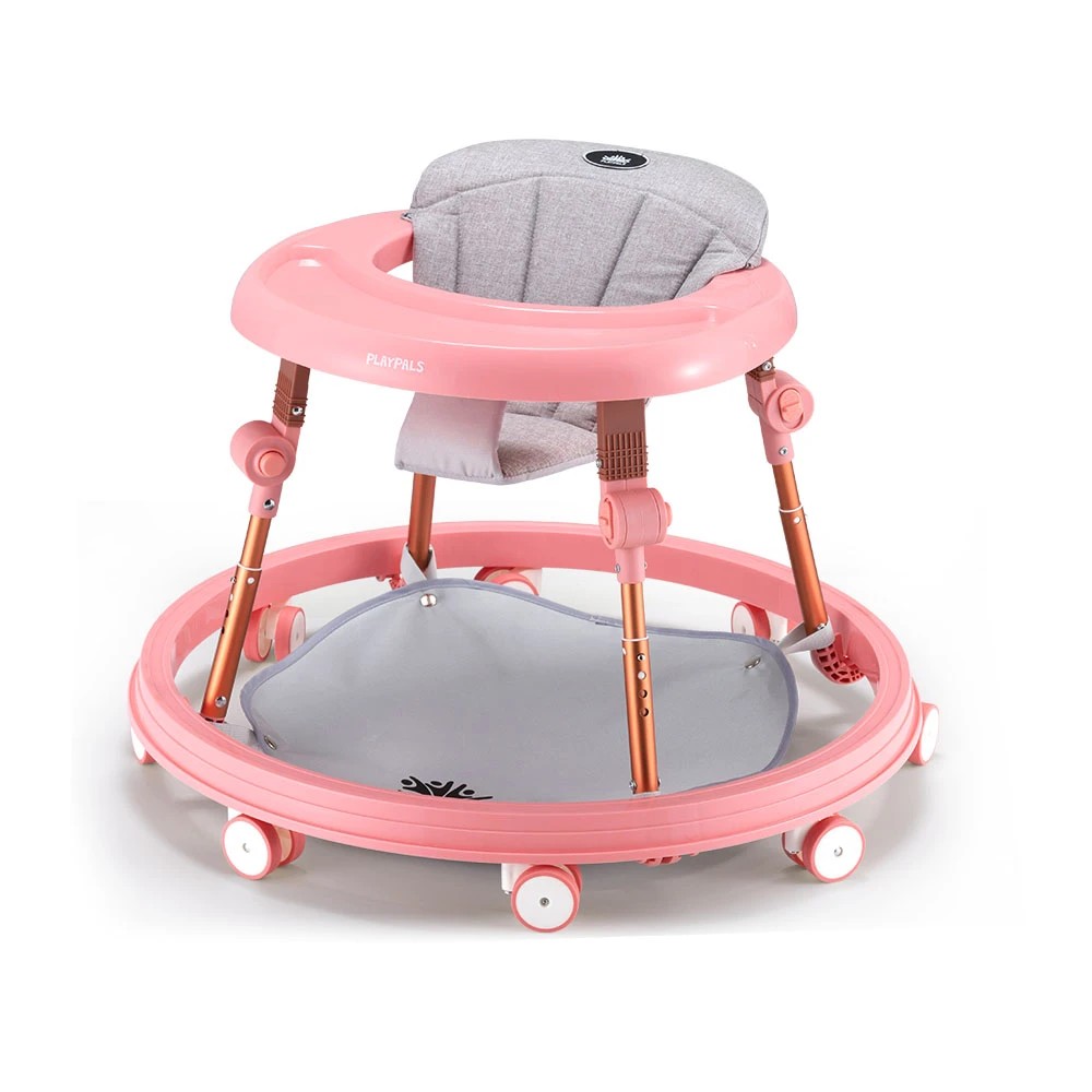 1 Playpals 3-IN-1 Baby Walker Adjustable Stroller Activity Kids Ride On Toy - Pink, 1 of 3