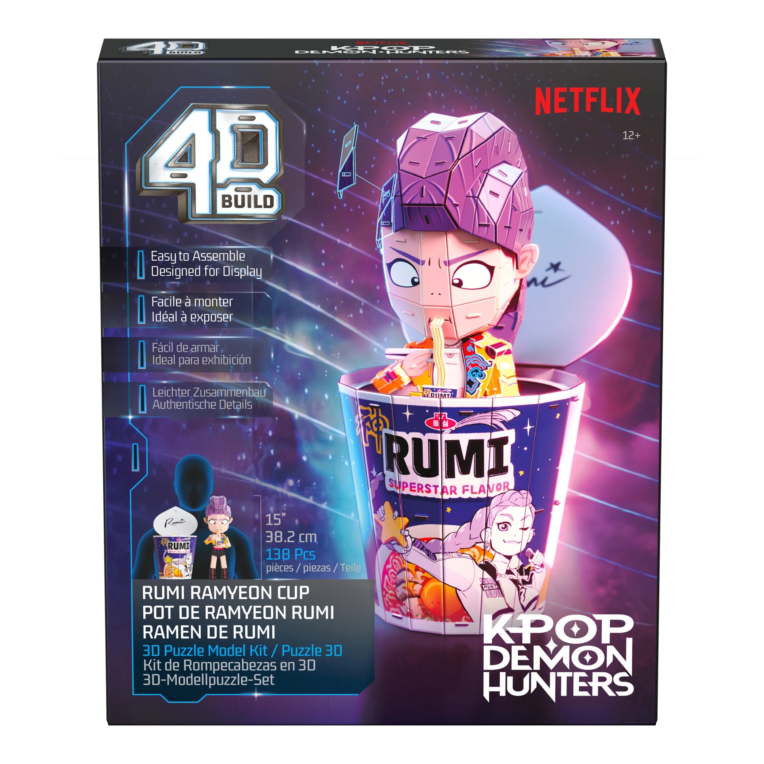 1 138 Piece KPop Demon Hunters 4D Build Rumi Ramyeon Cup 3D Puzzle Model Kit, 1 of 7