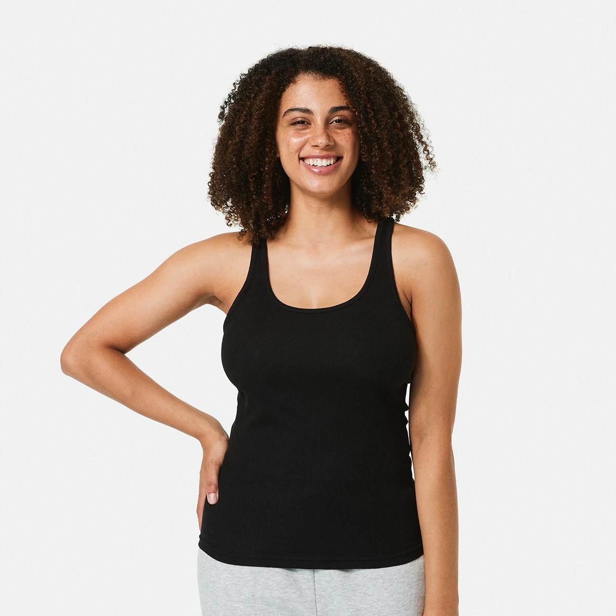 1 Ribbed Tank BLACK, 1 of 5