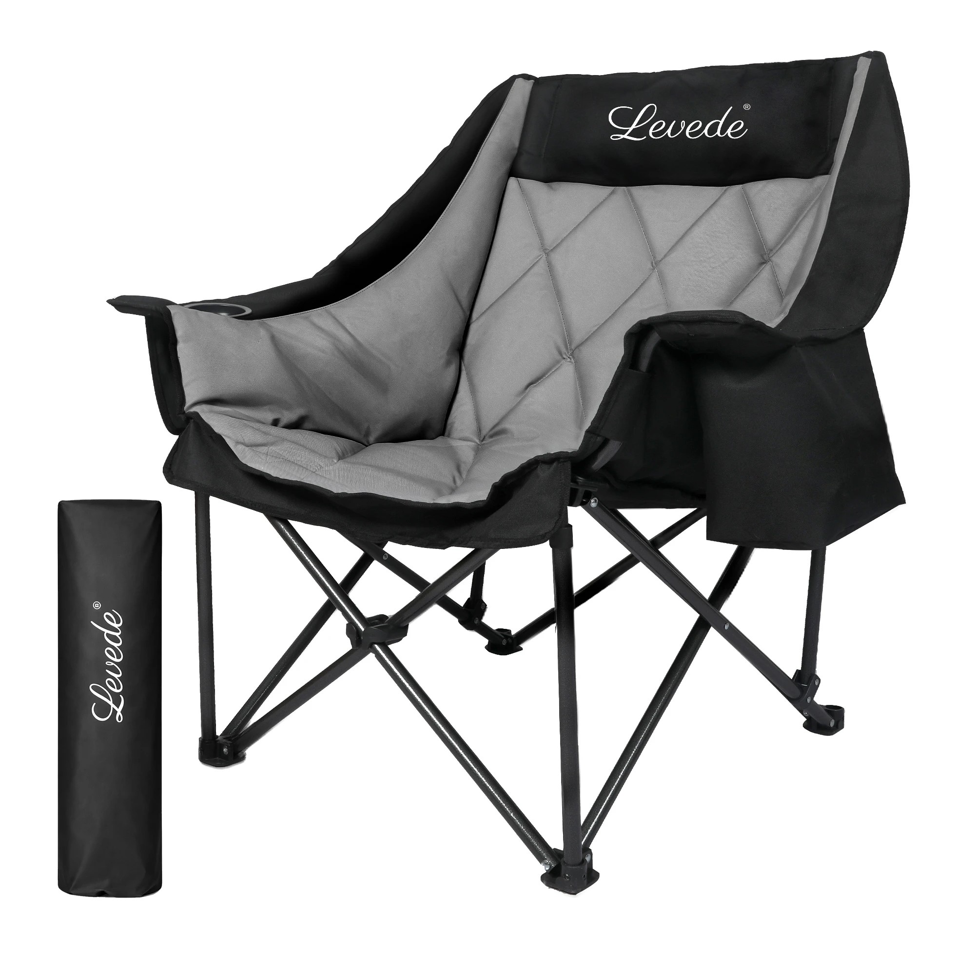 1 Levede Folding Camping Chair Extra Large Outdoor Portable Fishing Travel Seat, 1 of 9