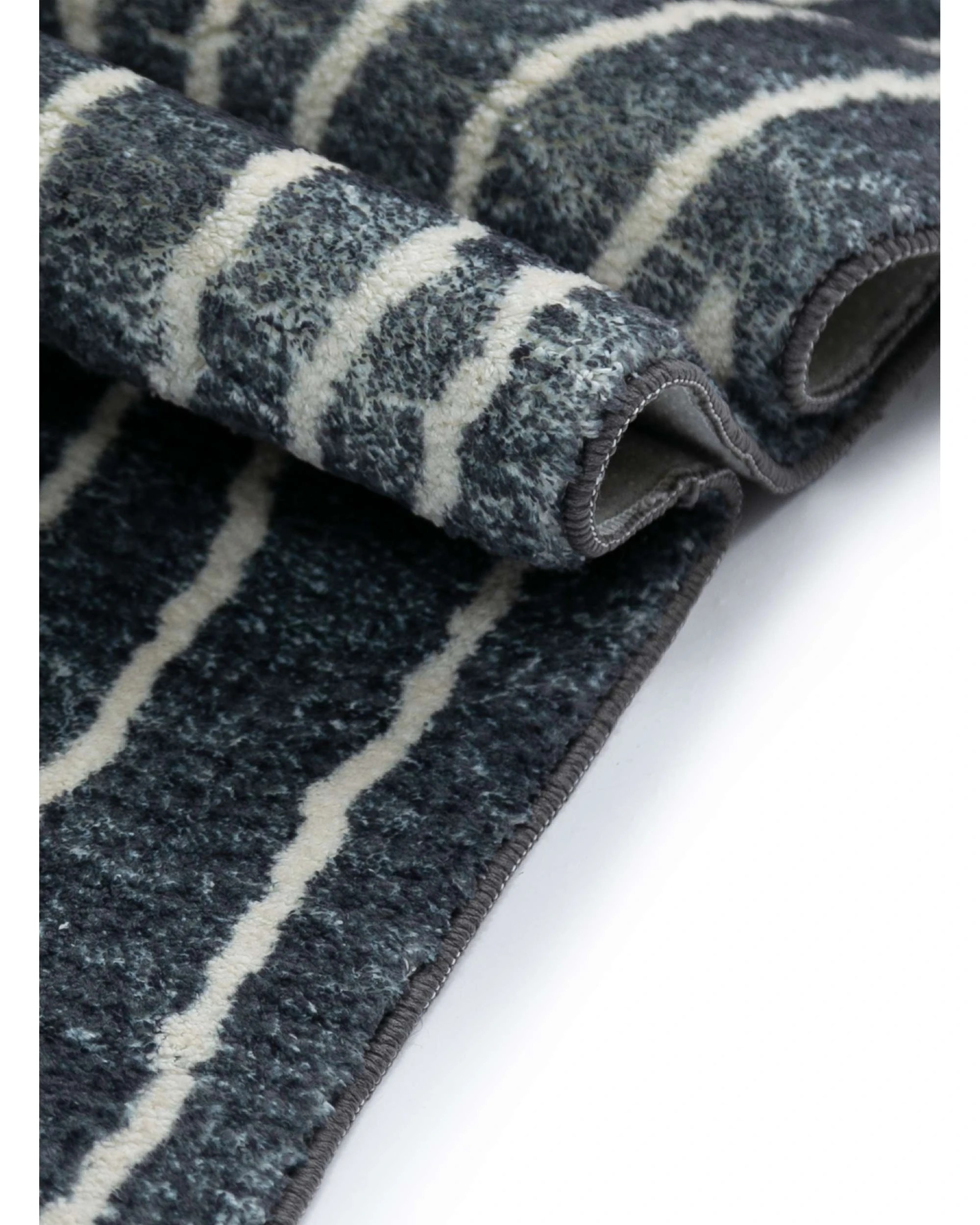 6 Loopsie Malha Stripe Washable Rug - Black, 6 of 7