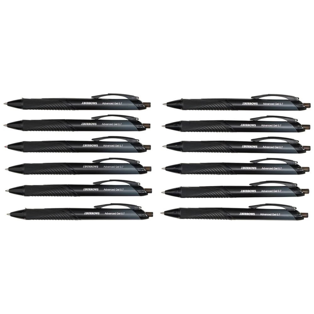 2 J.Burrows Retractable Advanced Gel Pen Black 12 Pack, 2 of 4