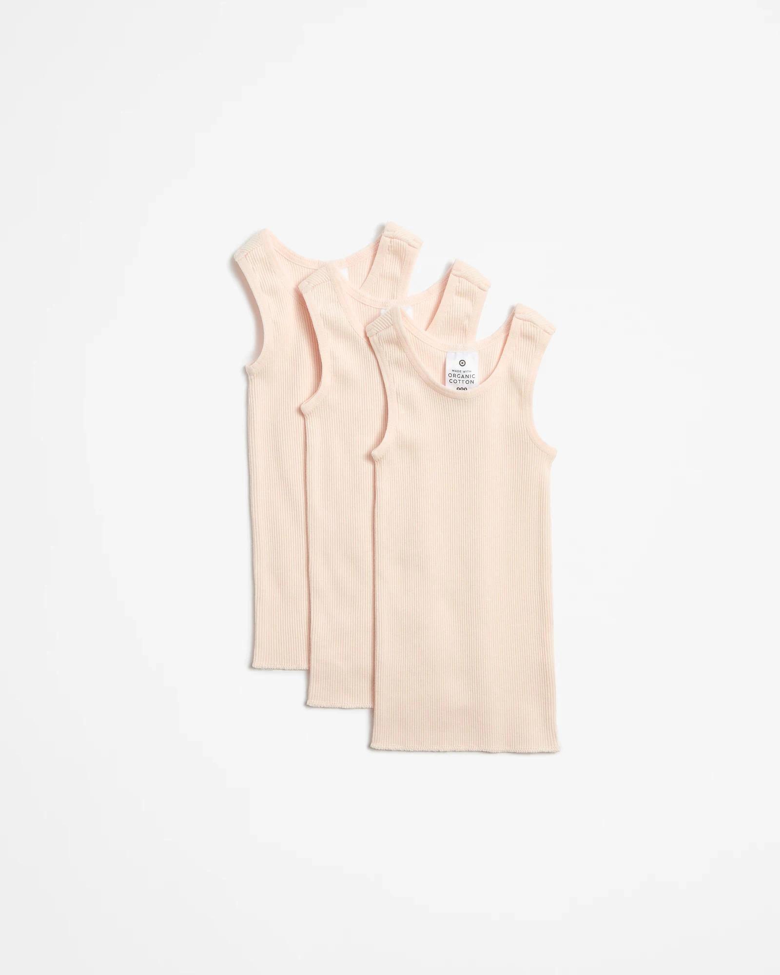 1 Target Baby Baby Organic Cotton Unisex Vests 3 Pack PINK, 1 of 3