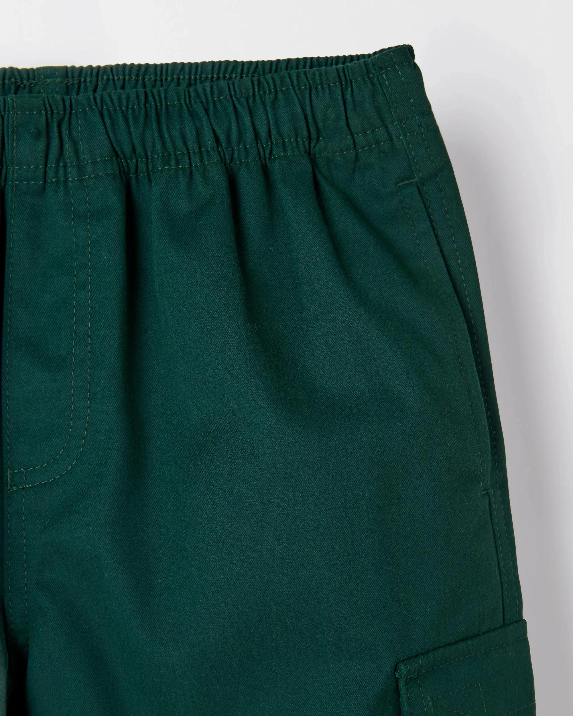 2 Target Australian Cotton Blend 2 Pack School Drill Cargo Shorts BOTTLE GREEN, 2 of 3