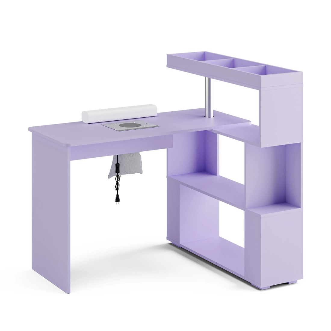1 Advwin Manicure Table Dressing Nail Tech Desk with Dust Collector - Purple, 1 of 8