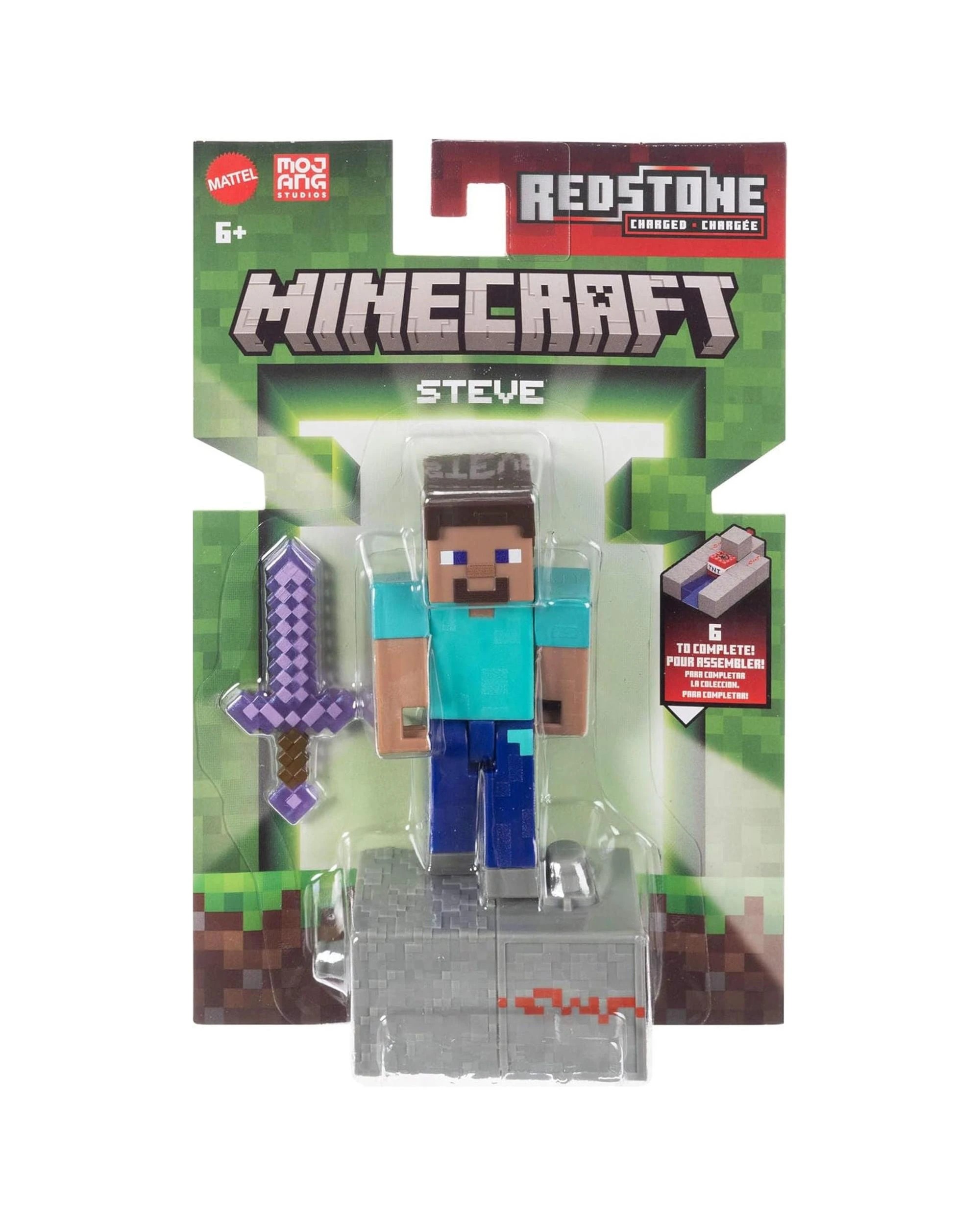 1 Minecraft Redstone Charged Steve Figure, 1 of 6