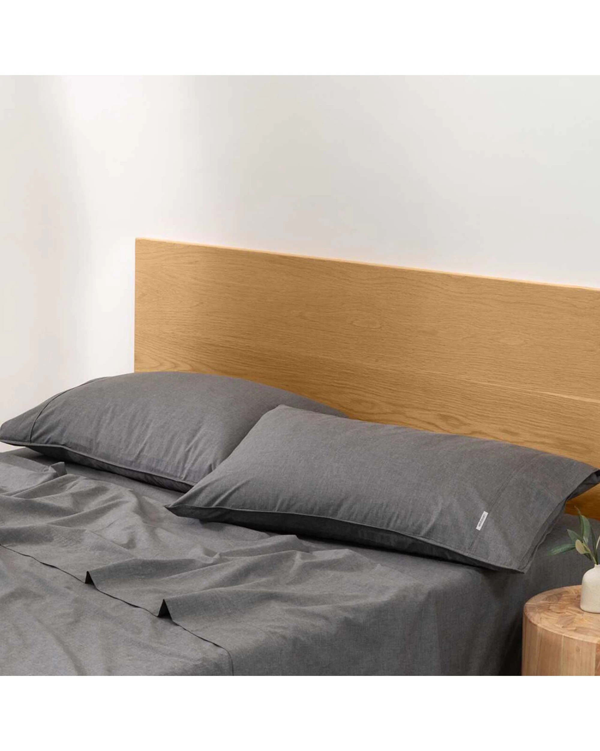 4 Canningvale Vintage Softwash Cotton Sheet Set - Queen Bed - Grey, 4 of 4