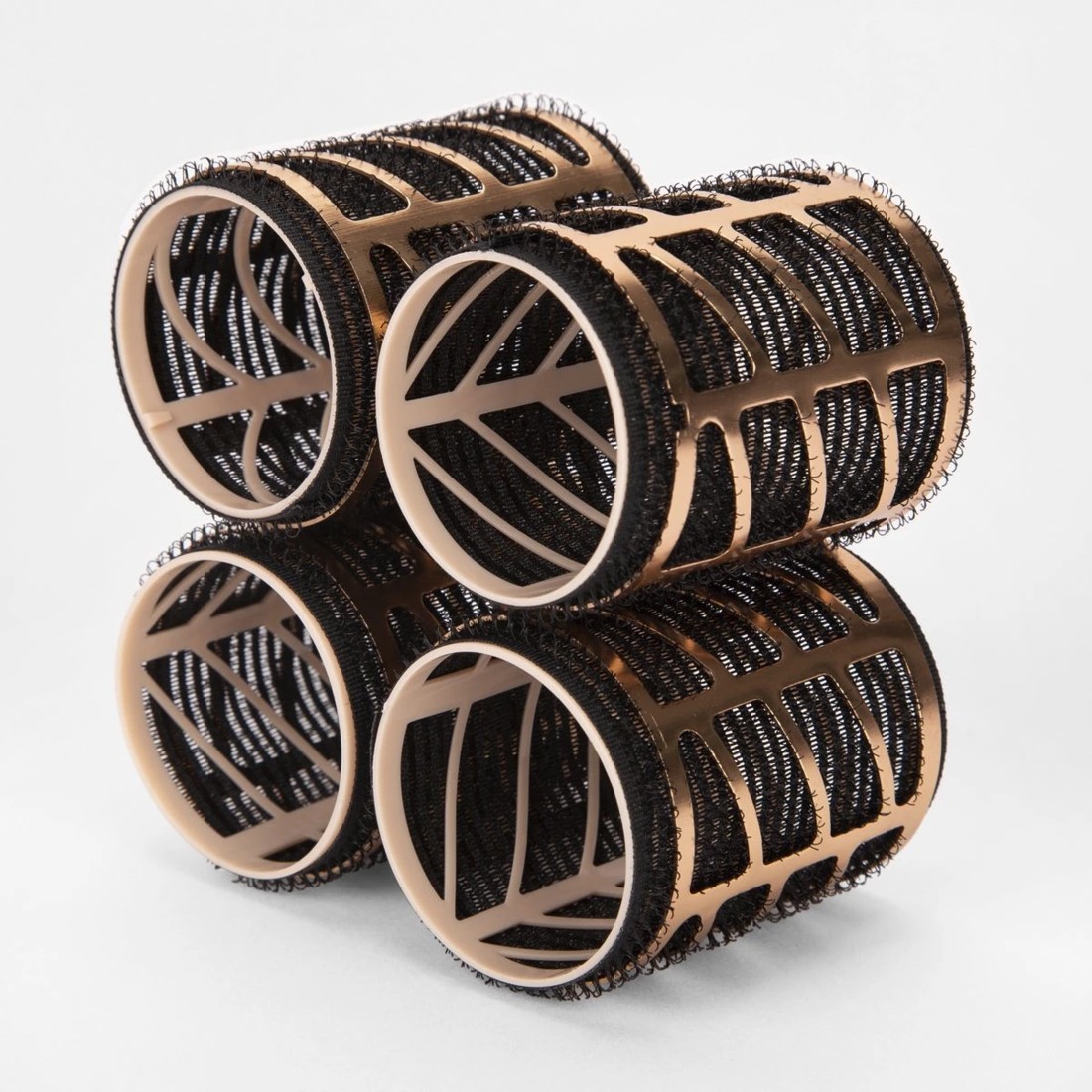 4 4 Pack Thermal Blow Dry Rollers - Large, Black and Gold Look, 4 of 5