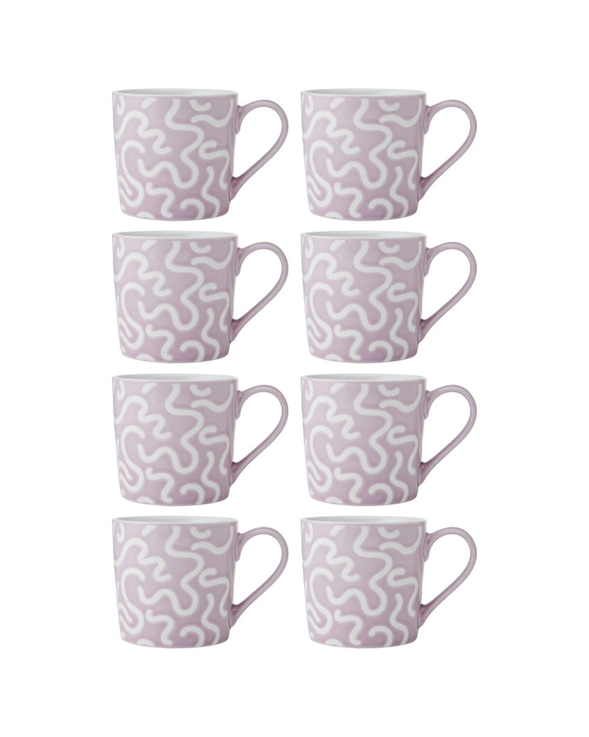 1 Mikasa 8PK Textured Swirl Coffee Mug Cup Stoneware 360ml - Purple, 1 of 8