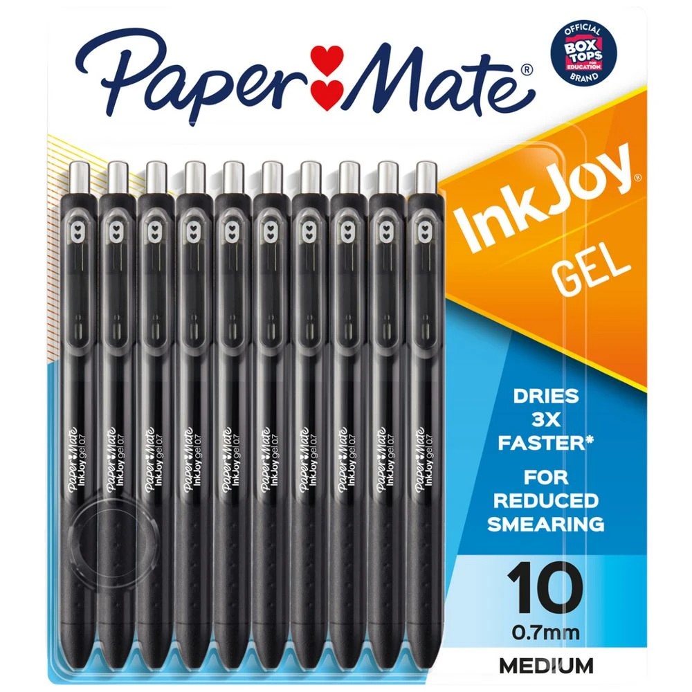 1 Paper Mate InkJoy Gel Pens 0.7mm Black 10 Pack, 1 of 1