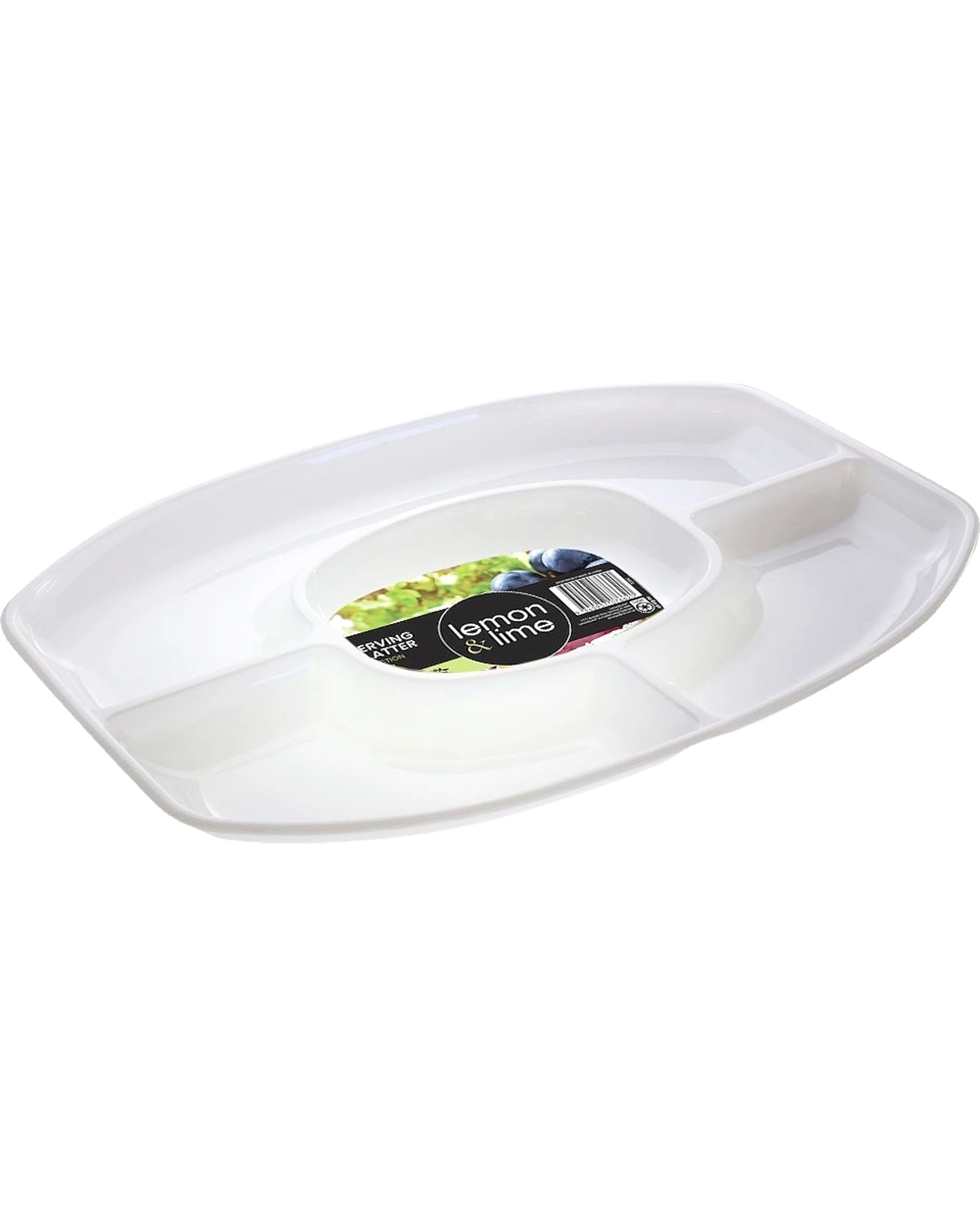 2 United Living Serving Platter 4 Section Oval 46cm - White, 2 of 3