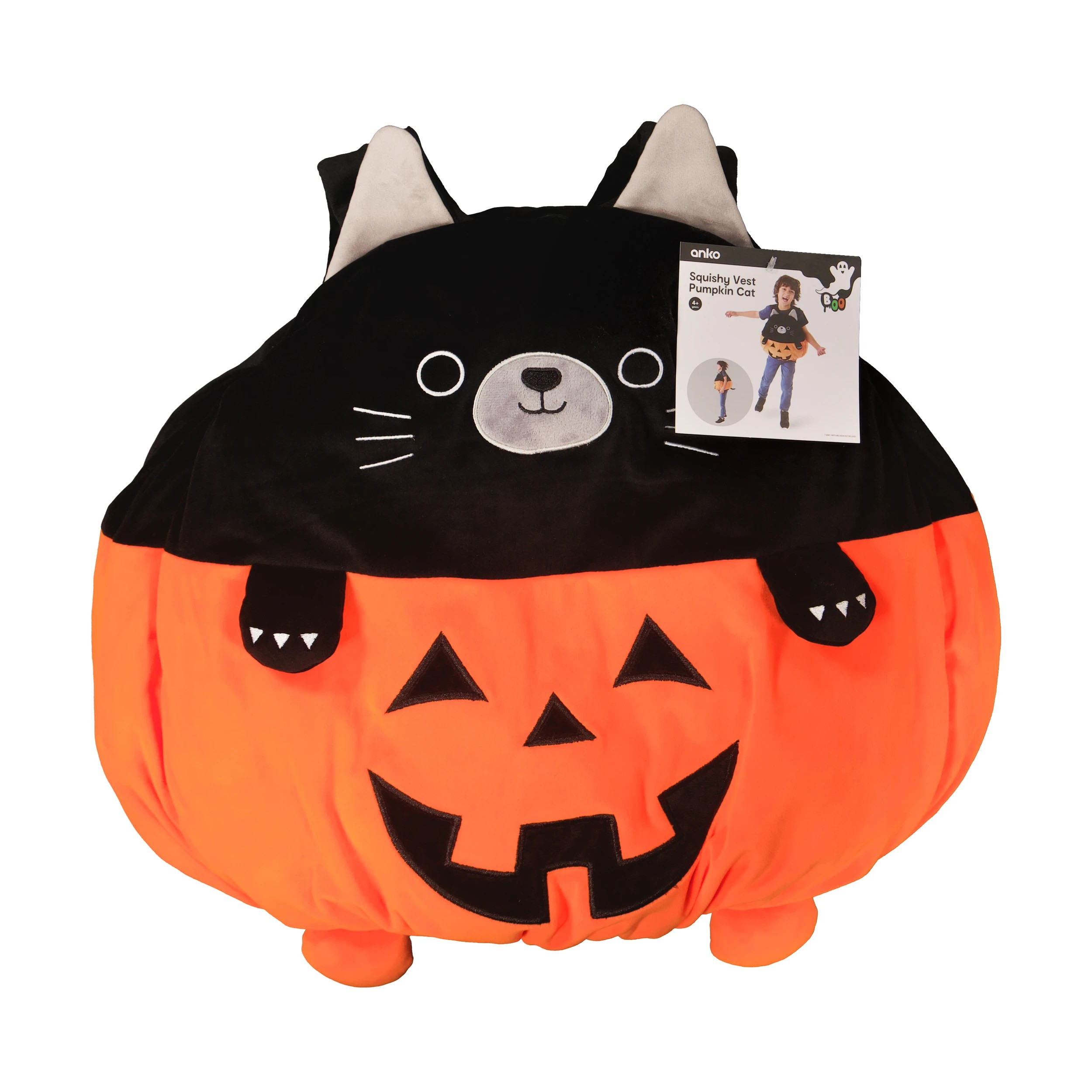 10 Squishy Vest Pumpkin Cat Costume - Ages 4+, 10 of 10
