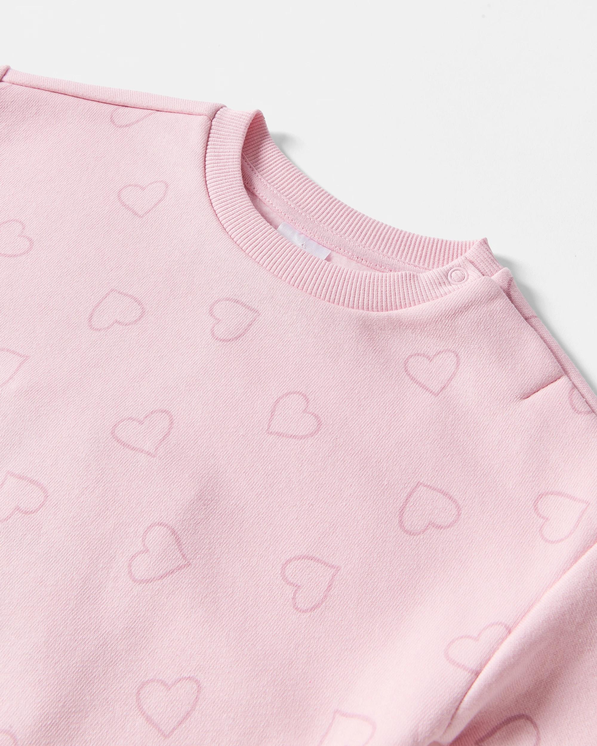 3 Drop Shoulder Sweatshirt Pnk Heart, 3 of 3